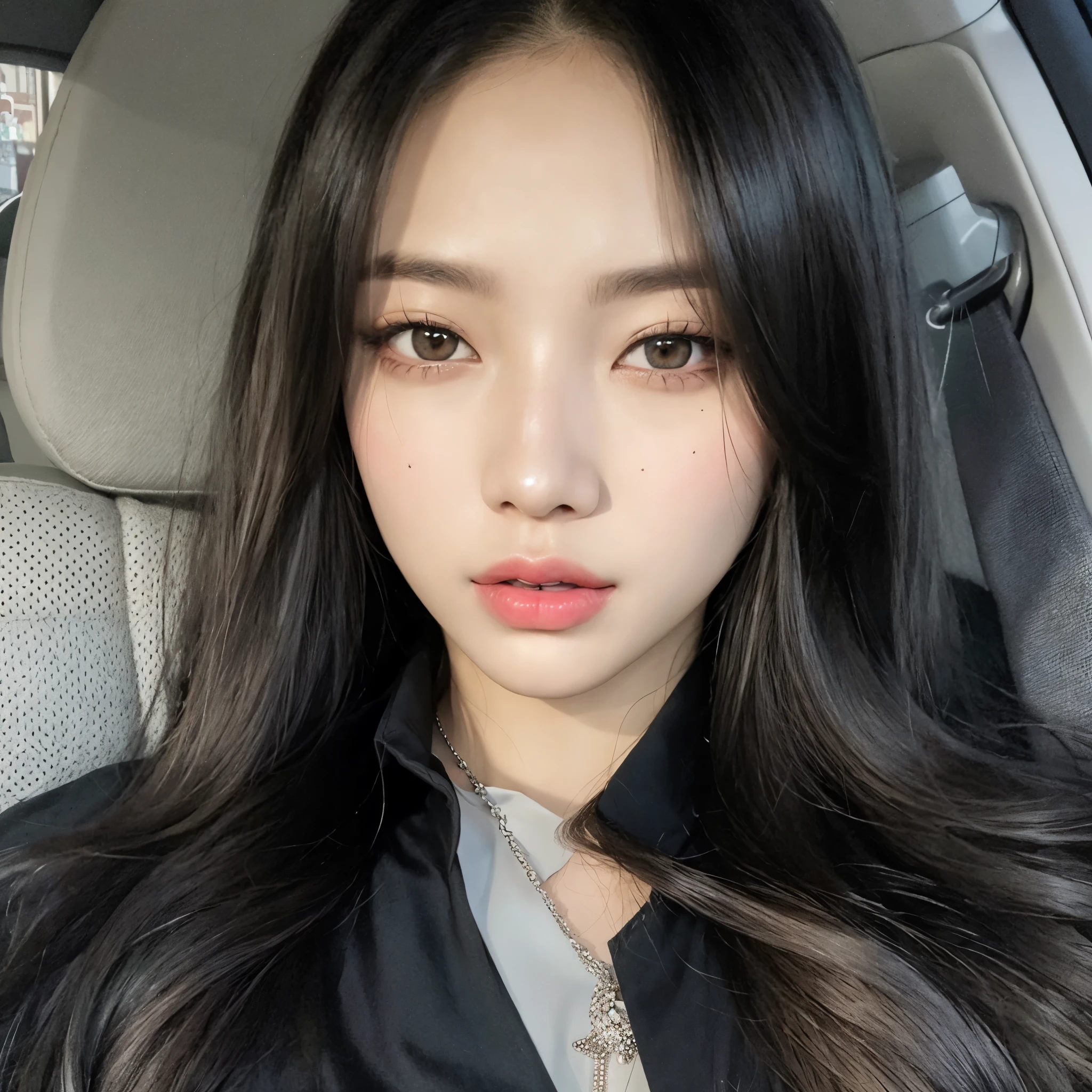 um close up de uma mulher com longos cabelos pretos e uma jaqueta preta, beautiful south mulher coreana, gorgeous young mulher coreana, cruel korean goth girl, coreana, Jennie kim, beautiful young mulher coreana, Kim jennie, beautiful asian girl, blackpink jennie, com cabelos longos e olhos penetrantes, mulher coreana