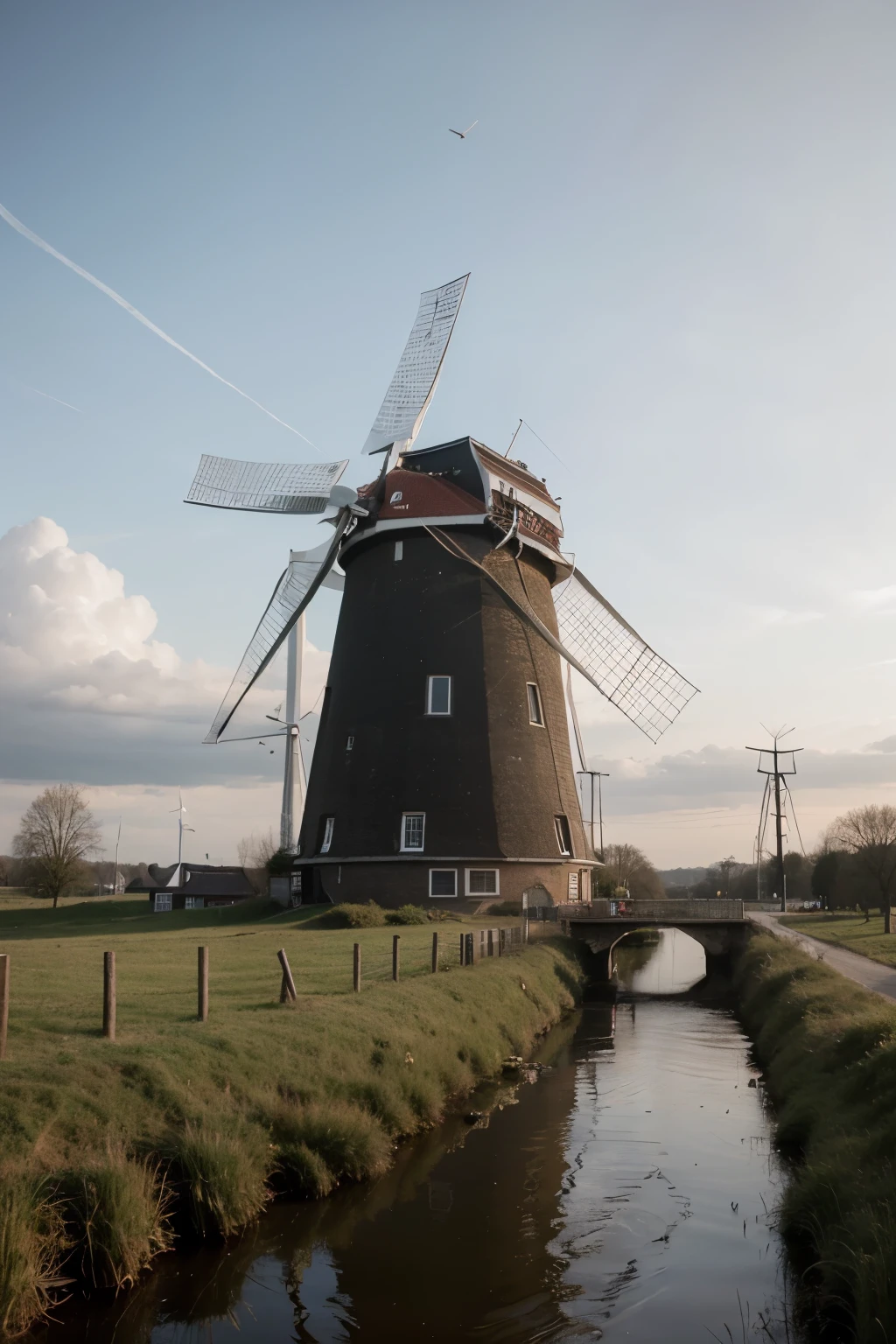 photography of dutch windmills
