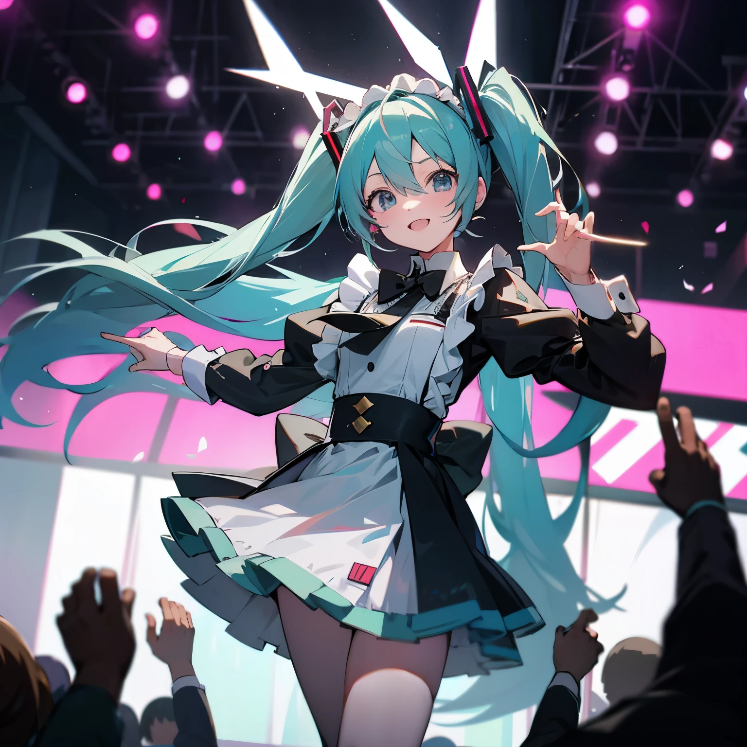 Hatsune Miku、Akihabara、stage、idol group、maid、maid服、mini skirt、Otaku