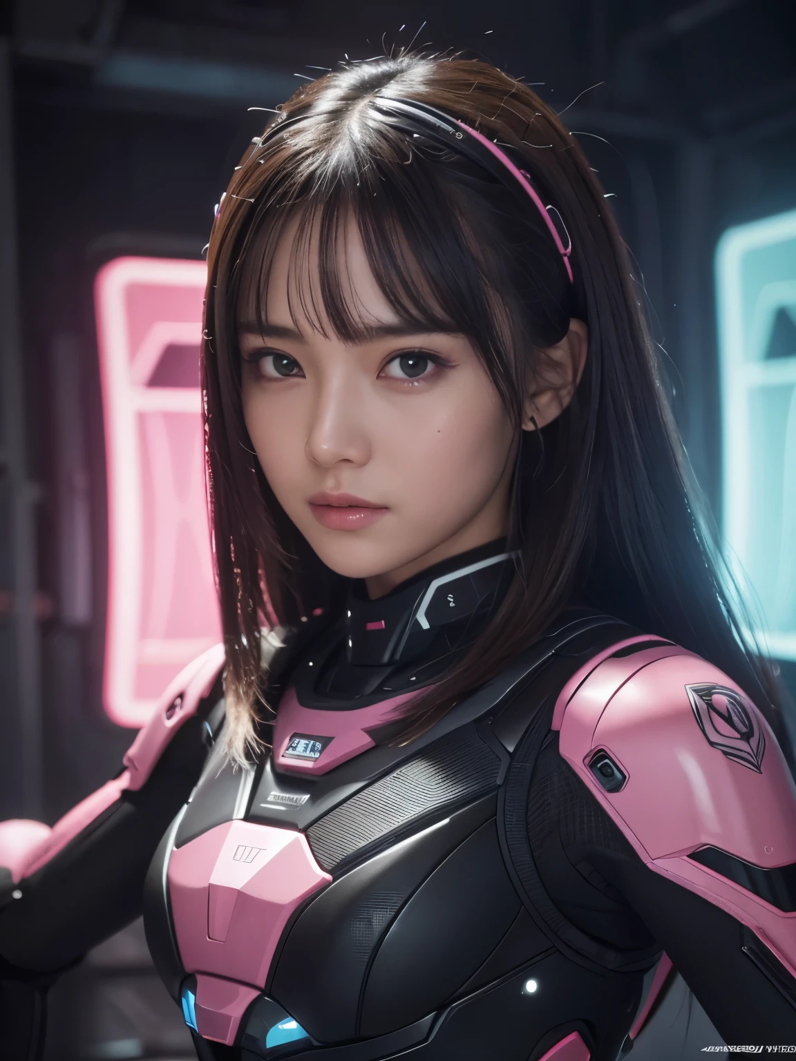 (best quality,4k,8k,highres,masterpiece:1.2),ultra-detailed,(realistic,photorealistic,photo-realistic:1.37),mechanical background,black and pink color scheme,inside a spaceship,1girl,HDR,UHD,studio lighting,ultra-fine painting,sharp focus,physically-based rendering,extreme detail description,professional,vivid colors,bokeh,portrait