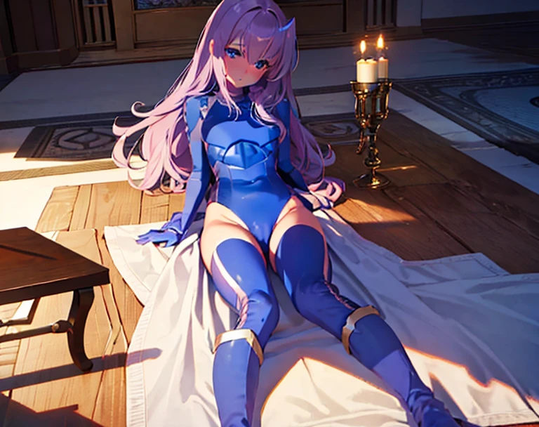 highest quality,sleep on your back in bed,Crab crotch,show me your boots,thigh high boots,leotardチラ見せ,glove,elegant, 1 girl, leotard,body suit,cute, blushed, looking at the viewer, from below, prison,blue eyes, beautiful eyes, beautiful background, particles of light, Light of the sun, dramatic lighting, outside, shiny, realistic, table top, highest quality, Super detailed, get used to it, scenery, beautiful and detailed eyes, thin hair,full body shot,