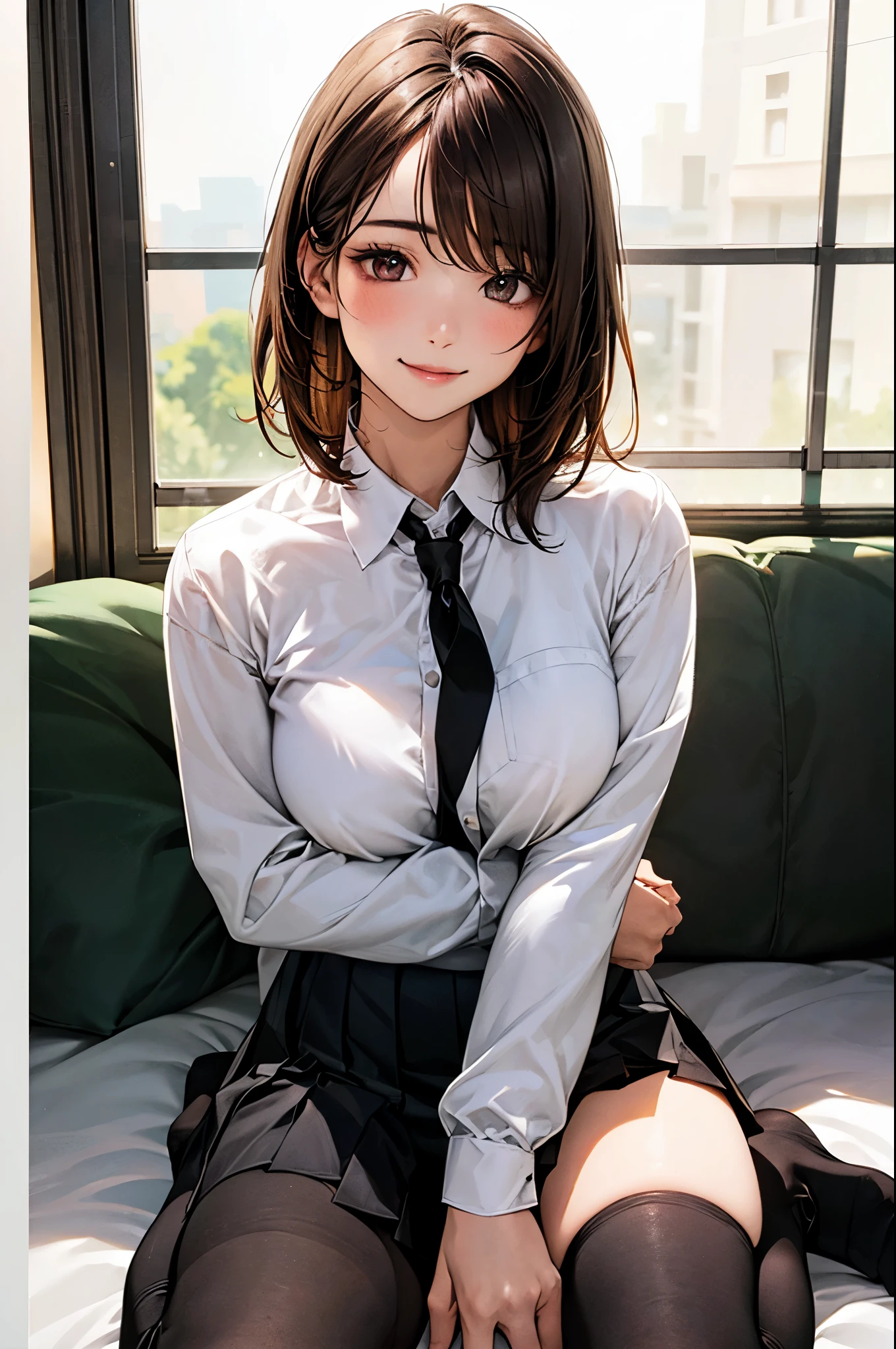 (1girl 24 years old:1.3), (photorealistic:1.4), (masterpiece, top quality, best quality, official art), extreme detailed, highest detailed, (ultra-detailed), ((an extremely delicate and beautiful)), cinematic light, (realisticlying:1.3), (highdetailskin:1.2), high resolution, 8K UHD, 4K, 8K, Bokeh, digital SLR camera, absurderes, Optimal proportions of four fingers and one thumb,
((silky long hair)), (brown hair), beautiful face, perfect face, highly detailed beautiful face,
Cute, shy,
walk around town, midnight,
dynamic angle, from above,
((Wearing a black formal blazer)), ((white blouse with collar)), cleavage, skirt, lacepantyhose, blue underwear,
open legs a little, kneel down,