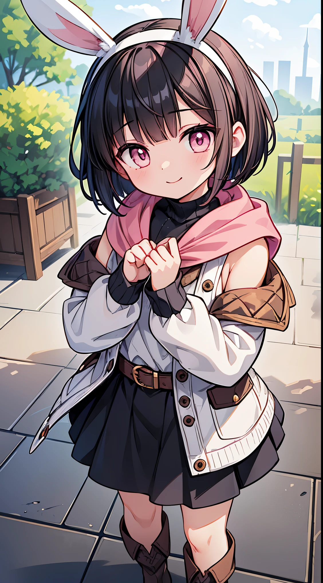 (super fine illustration:1.2),(masterpiece, 8k), (best quality, high quality:1.4), perfect anatomy, hyper detailed, ultra detailed,masterpiece background,beautiful detailed background, v8k wallpaper,perfect design,award-winning art,atmospheric,


BREAK,  1 beautiful horny girl,alone,(cute type:1.5),(Chibi:0.8),(cute type:1.5),(change:0.5),(horny girl, cute, full of energy, change face,slightly swollen chest),(black hair, messy short bob, story me, pink eyes:1.55 ),(full of energy, goofy smile, bad face:1.2),(white bunny ears headband:1.2), 

BREAK, Fantasy world city floating high in the fantastic sky,BREAK, Earthy Layers and Shawl,
Layer multiple thin sweaters for warmth,
Long, layered skirts made from simple fabrics,
Belt or cinch at the waist for shape.
Hand-woven or crocheted shawl for added warmth,
Wrap around shoulders or drape over arms,
Natural, earthy tones for a rustic look,
Basic leather boots for durability,
Practical and versatile footwear,
Decorate with handmade fabric boot cuffs,


BREAK,wakame,wakame,wakame,(Cowboy Shot,from above:1.4), 


BREAK,(Blurry background:1.3),(absurderes, hight resolution, Super Detail Art),cel shading,Clear Color, Lonely optical effect, Beautiful pictures, Bright glow, mystic atmosphere,(Close-up of girl:1.1), Mystical light particle effect,manga influence, clean line drawings, 