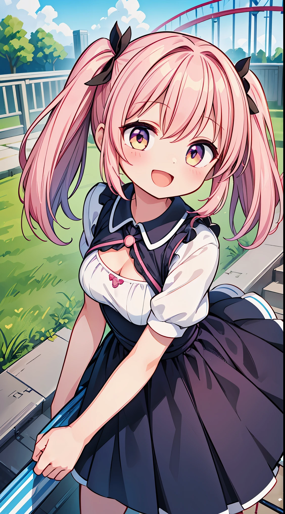 masterpiece, best quality,ultra detail,1girl ,ChopioAnya,chibi,,outdoor,park,hairpin,dynamic pose,cinematic angle,NSFW,Sweaty,blush,looking at the camera,spoken heart,Sexy,Smile,g-string,Squatting and spreading your legs wide,White underwear,frilled pantie