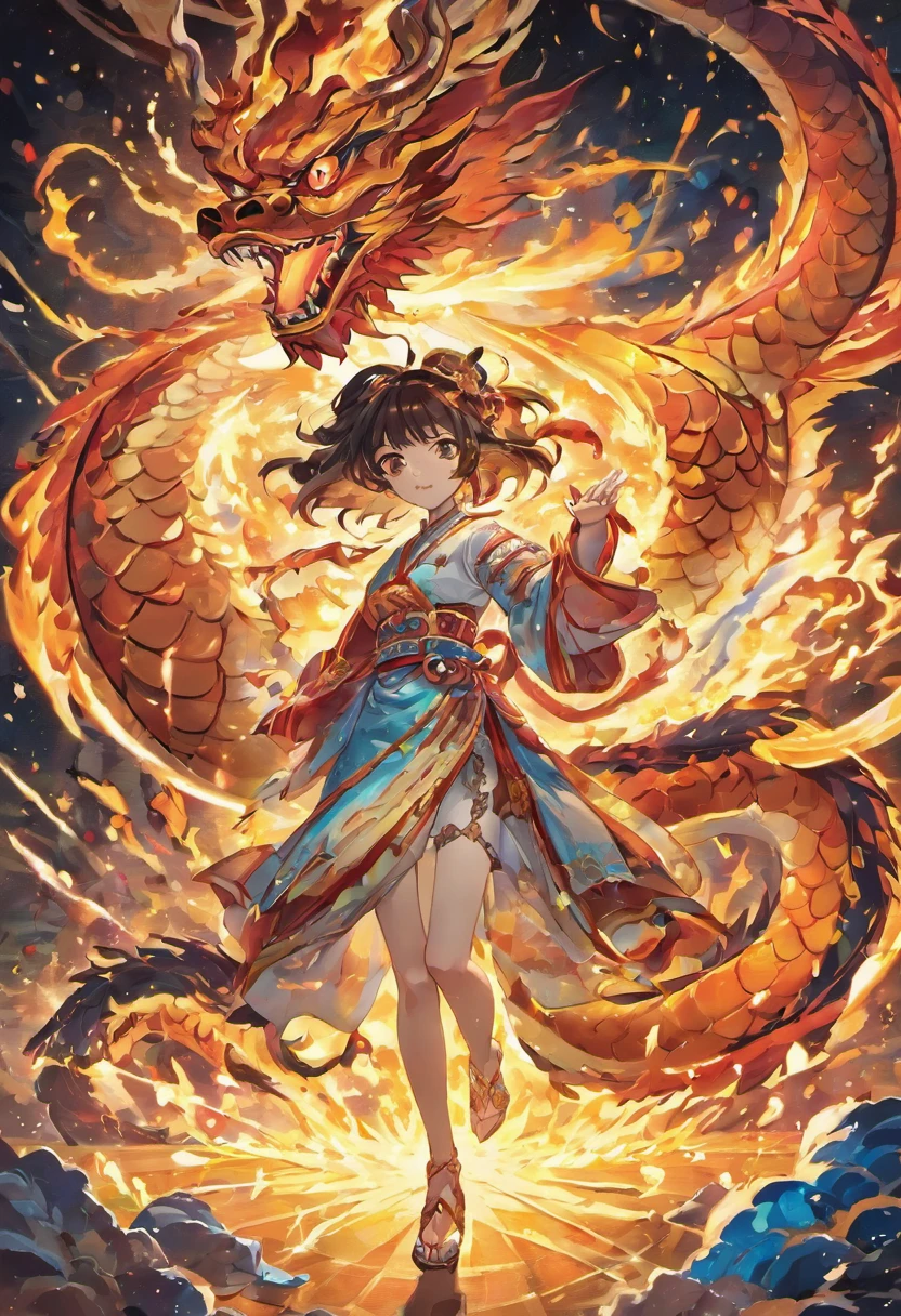 (cloisonne:1.2), White background , Chinese dragon, Oriental elements, Reasonable design, clear lines, (linear art, monochrome),The dragon's scales have firecracker elements,The look of dragons soaring,high-spirited and enthusiastic atmosphere