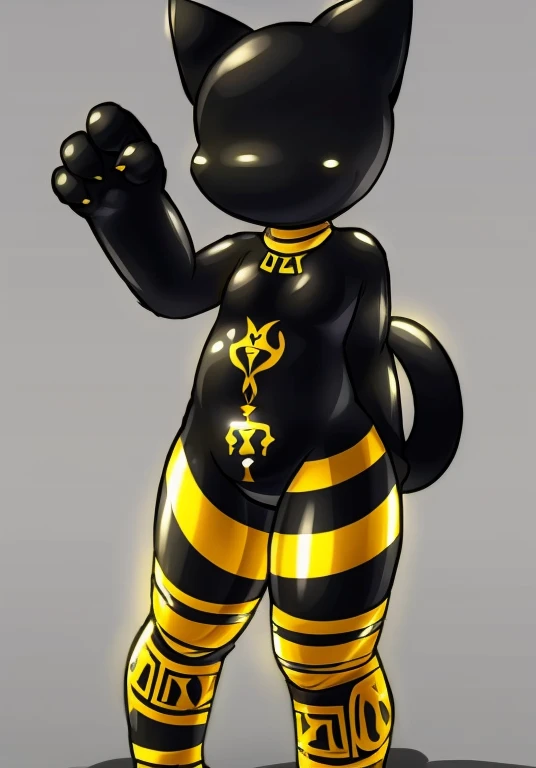 black cat,golden tattoo,No eyes