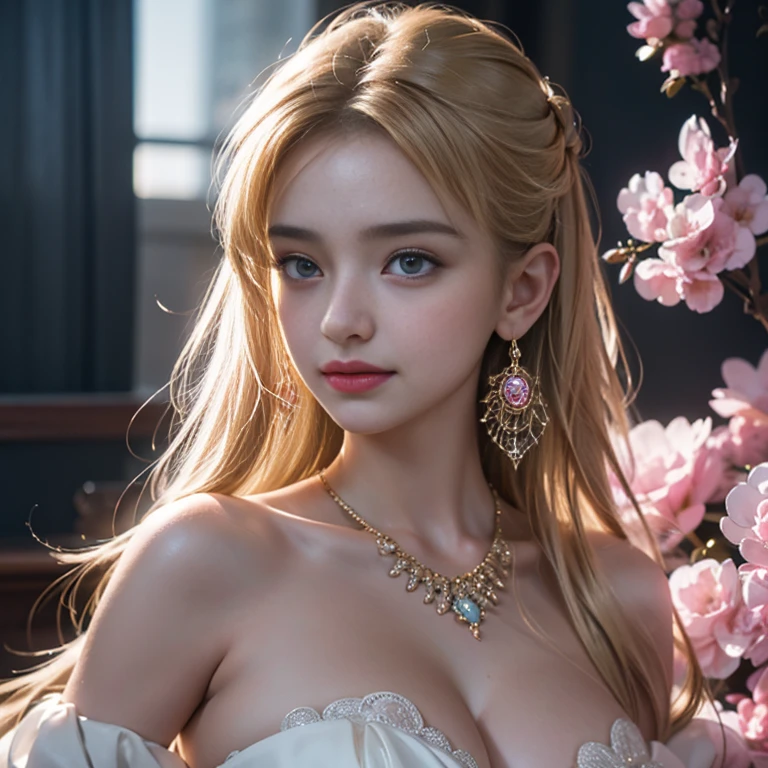 masterpiece,Highest image quality,Super details,best quality ,extremely delicate and beautiful, Very detailed,best quality, official art, Extremely detailed CG unified 8k wallpaper, Ana de Armas portrait photo, Blonde hair with black pupils,shiny skin, (beautiful eyes:1.1), beautiful skin, big watery eyes,(detailed lighting:1.2), (Beautiful and detailed light:1.3),The noble goddess wearing flaming red and black holy clothes,Intricate Flame Shroud Details,Gorgeous and complex hollow ultra-thin flame dress,Beautiful udder, The most perfect breast shape,firm breast,Deep cleavage,Naked of breast,complex, digital drawing, Smooth, sharp focus, end of the world, epic reality, (high dynamic range:1.4), (pastel colors:1.4), Revelation,Bright colors, screen space refraction, (intricate details, Super detailed:1.3), art station, lens, complex background, buliding,beautiful smile,The most beautiful look,Dreamcatcher earrings,The best look,The noble, beautiful and dignified goddess of fire,Garland of flowers,
