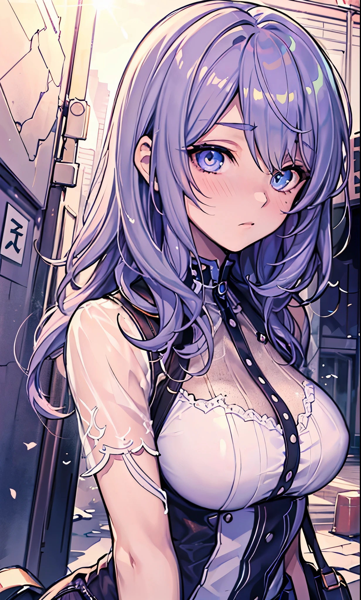 {{masterpiece}},best quality,Highly detailed CG Unity 8K wallpaper,One woman,movie lighting,lens flare glow,beautiful and fine eyes,close,close up of face,eyes close up,colorが黒い,Landscape,多colorの髪,colorful light,Microparticles,(color:1.5),(colored hair:1.5),perfect body,perfect face,fashionable clothes,I can see through my clothes,there's light in my eyes,color付きの光沢のあるスポット,clear eyes,blush