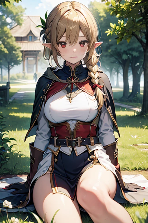 (Masterpiece, top quality, super detail: 1.2), 
Lens flare, 
Medieval European night town, 
Female adult elf with devil wings, dark blond hair, purple armor dress, devil horns, shy face, 
(dynamic angles, dynamic pose: 1.2), 