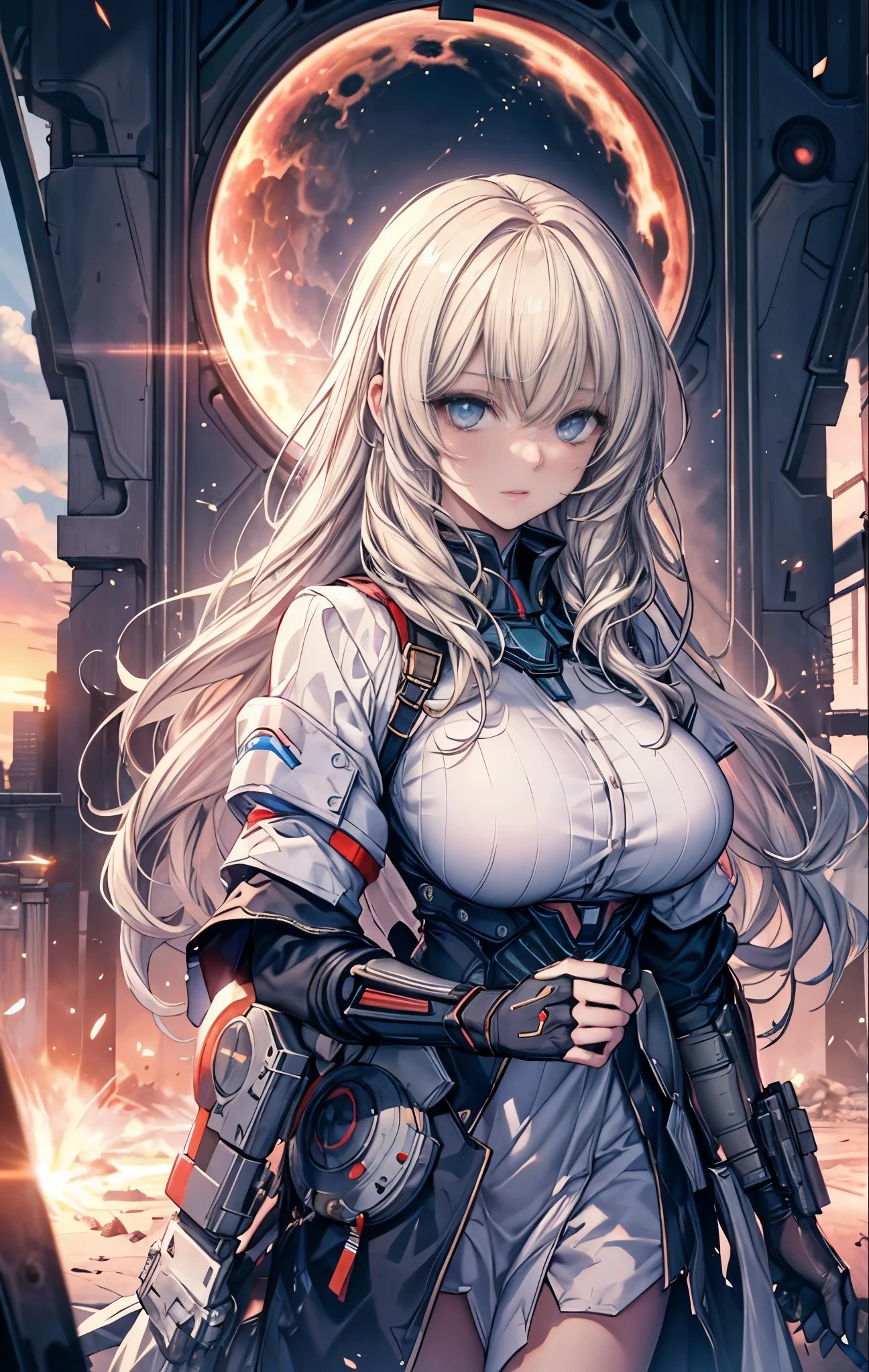 Realistic visual effects,Charming beautiful,dramatic contrast,gentle lighting,delicate warmth,soft light,hyper hd,
very colorful,best quality person,perfect female shape,high dynamic range,long eyelashes,an unparalleled masterpiece,snow white skin,put on makeup,
sexy goddess,Large metal machine gear,strange sky,8k high resolution,Her big eyes are beautiful and impressive,white skin,compensate,sexy costume,
【With background】Large Gold Gear,Doomsday ruins,Giant tornado,Sunset burns clouds,Multiple planets,end of the world,Multiple planets,mars,Jupiter,Lightning thunder,
Mercury,strange sky,Giant tornado,blue light,Safety,Large Flying Machinery,Cool car,Time Tunnel,nuclear power plant,Futuristic cars,Cool headlights