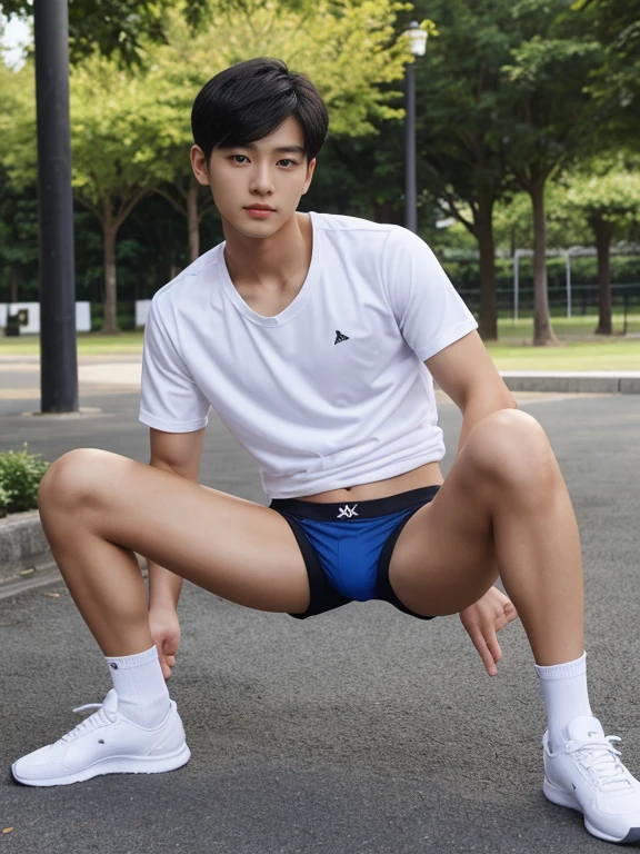 teenagers , young , light-skin , wearing an dark blue sexy underwear, tmasterpiece,k hd,the feet ,black long socks,The barefoot , blue colour , handsome and cute , extreme cute boy , white skin , dark blue underwear boxers shorts , extremely tall and cute boy ,oppa model , handsome model , full body , dark blue boxers underwears short shorts , black socks , white light-skin , Chinese model , young boy , white skin , handsome and extremely cute , blue boxers underwear shorts , long black socks , handsome model , at the park , jogging , model oppa , long legs , jogging , running , high knee black socks ,black long socks , stand up , extremely tall , extremely high , blue underwears , blue sports underwear , long black socks , clean and white legs , Chinese model , extremely long legs , looking at the camera , clean and white thigh , heavy bulge , kid face , baby face , wearing jacket , blue underwears boxers , light and white skin , Chinese model , strike a pose , sexy pose , horny boy , high knee black socks , long black socks , japanese gym short shorts