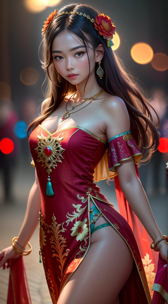 best quality, masterpiece, highres, 1girl,china dress,hair ornament,necklace, jewelry,Beautiful face,upon_body, tyndall effect,photorealistic, dark studio, rim lighting, two tone lighting,(high detailed skin:1.2), 8k uhd, dslr, soft lighting, high quality, volumetric lighting, candid, Photograph, high resolution, 4k, 8k, Bokeh,
