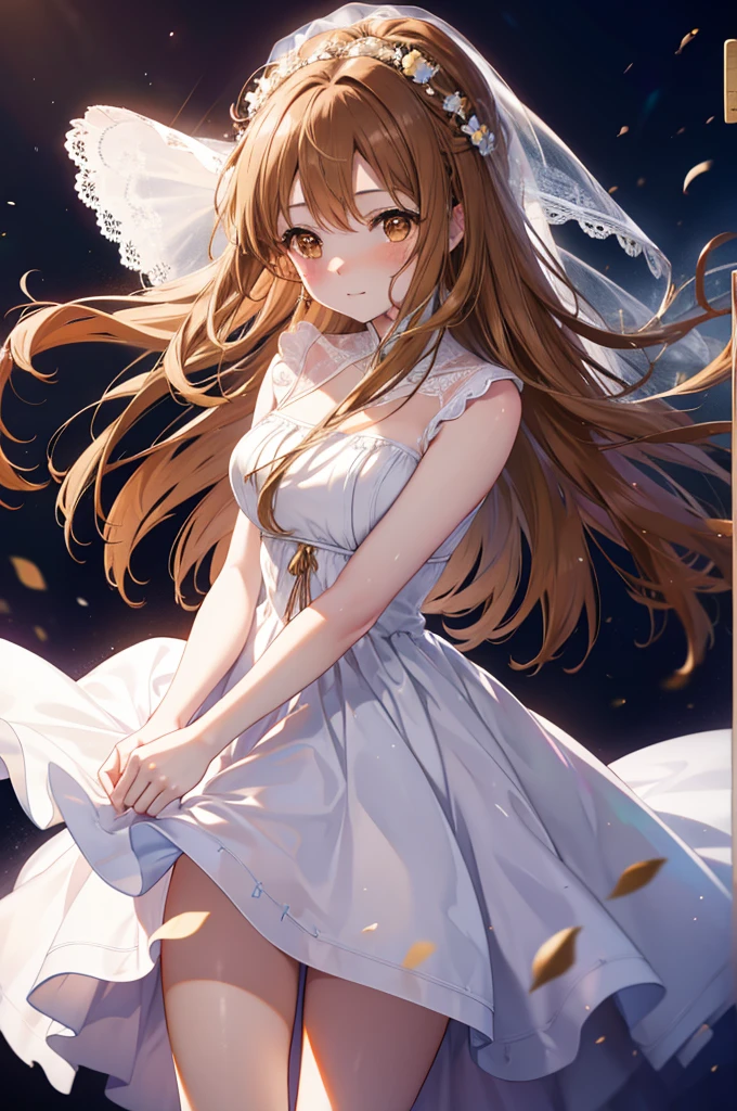 masterpiece, best quality:1.2), anime girl, solo, 1girl, very long brown hair, flirty smile, cheerful, mouth closed, looking at viewer, brown hair, green eyes, loli, cute face, pink lipstick, purple mascara, eyeshadow, eyelashes, blush, princess, purple princess dress, puffy short sleeves, black choker, tiara, tiara crown, rapunzel dress, disney princess dress, princess gown, looking at viewer, standing, waving, castle, night, silky dress, shiny purple dress, royal dress, facing viewer, satin dress