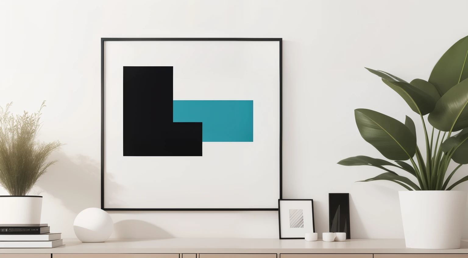 Create a captivating image for a Minimalist Abstract Wall Art Etsy gig, featuring a blend of modern aesthetics and motivational elements. The image should reflect simplicity, elegance, and motivational vibes. Incorporate versatile decor elements, high-quality materials, and eco-friendly production. Capture the essence of customization options. The final image should evoke a sense of contemporary design and inspire viewers