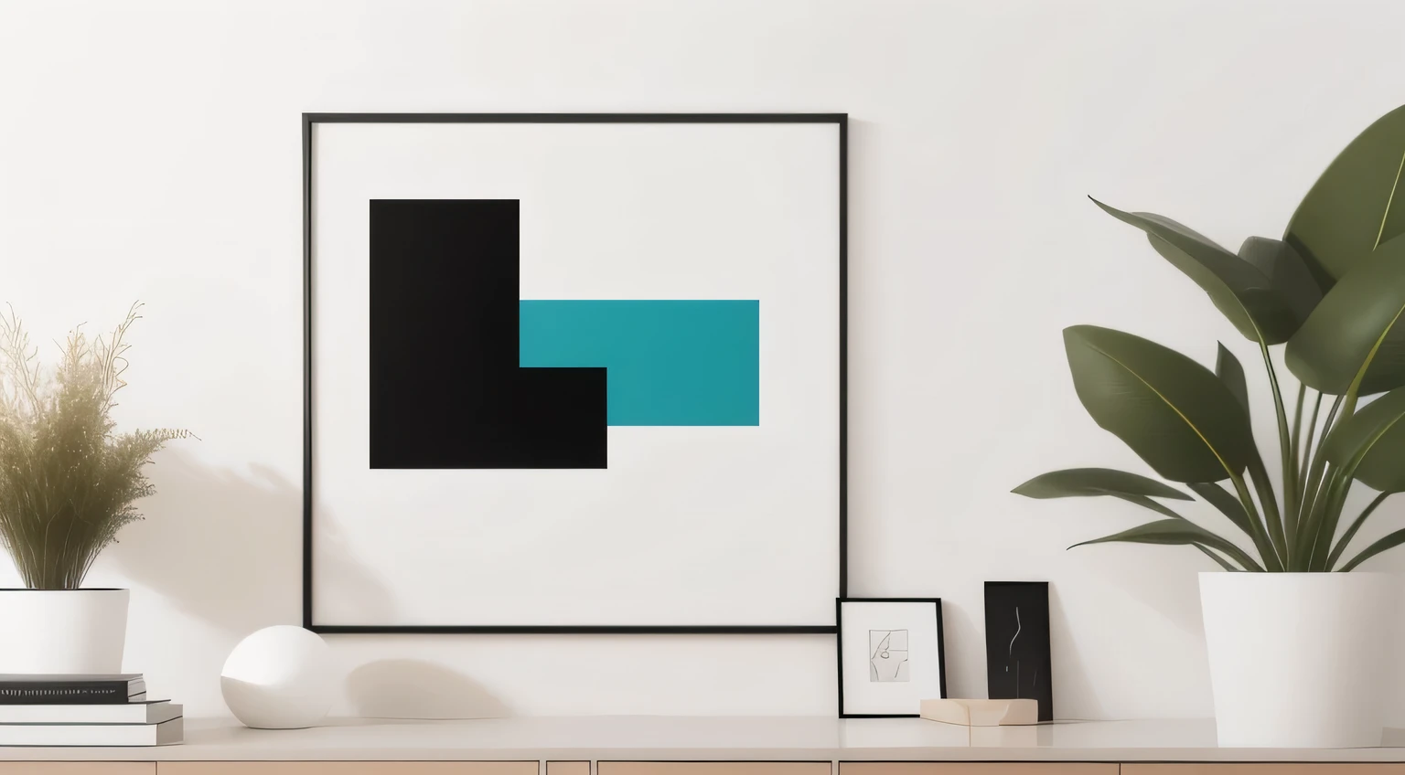 Create a captivating image for a Minimalist Abstract Wall Art Etsy gig, featuring a blend of modern aesthetics and motivational elements. The image should reflect simplicity, elegance, and motivational vibes. Incorporate versatile decor elements, high-quality materials, and eco-friendly production. Capture the essence of customization options. The final image should evoke a sense of contemporary design and inspire viewers