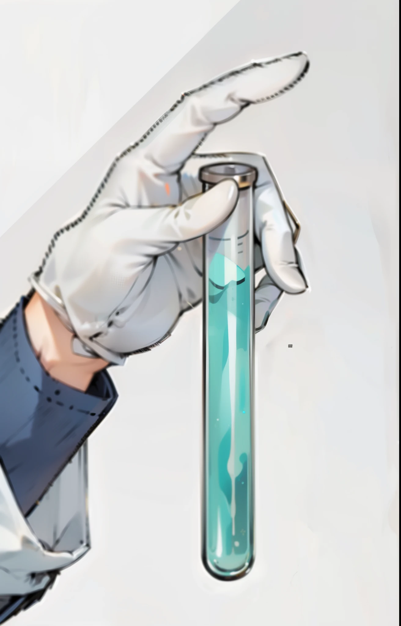 Hands with white gloves,Holding a test tube in hand