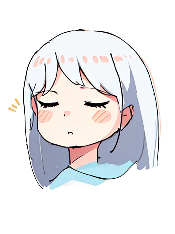 一幅girl的图画, bored expression, thick line art, anime style, line drawing!!, anime sketch, tired expression, anime face, simple drawing, 一个动漫girl, cute anime face, 微妙的anime style, Simple lines of art, An anime picture, sleepy expression, line drawing, bust portrait,girl,Slightly sideways,slightly side view。Bored expression。