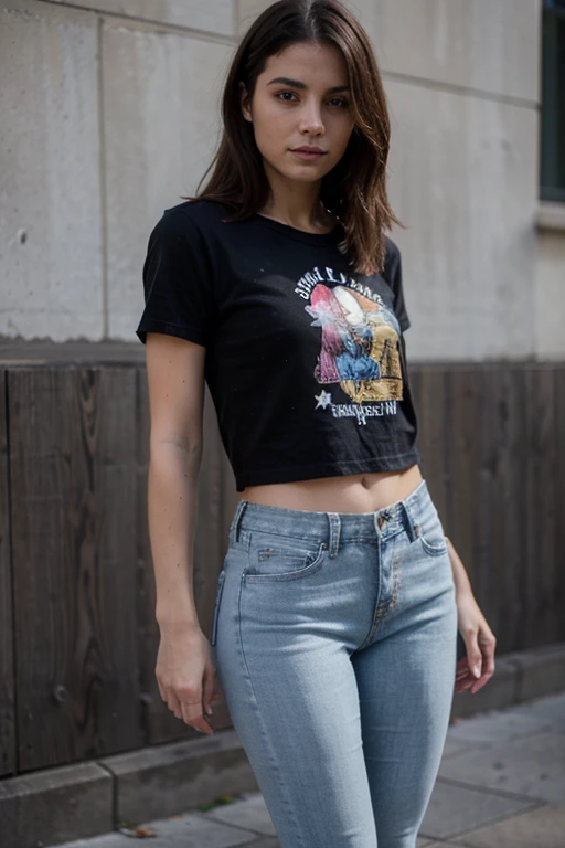((Mejor calidad)), ((obra maestra)), (detallado), cara perfecta
Con playera negra
Completamente vestida
Con jeans
Comprando ropa