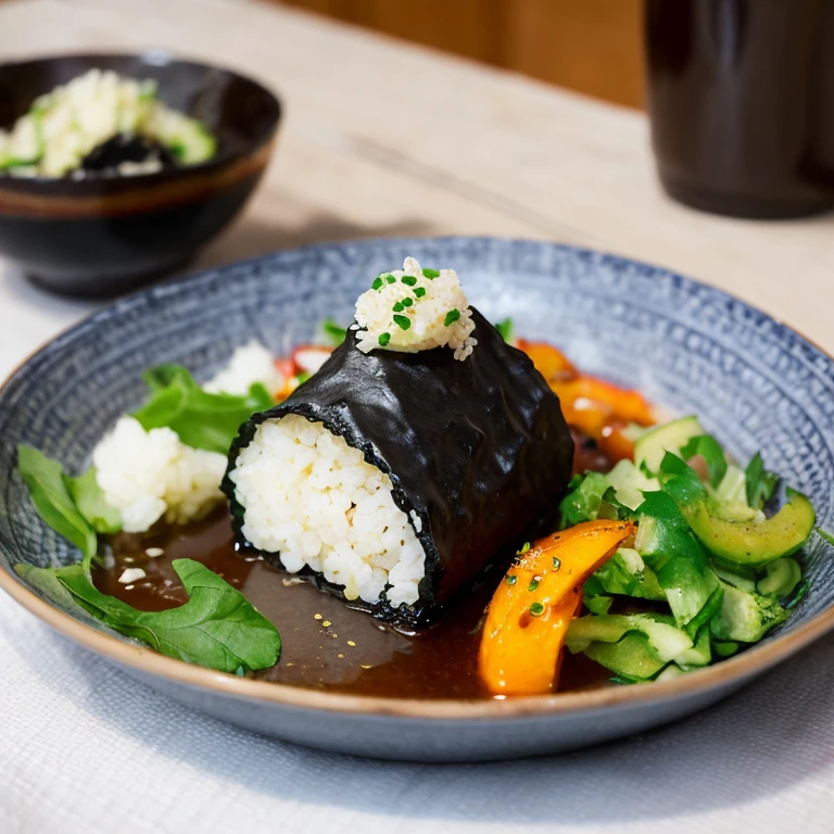 onigiri on the dish