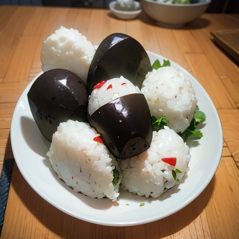 onigiri on the dish