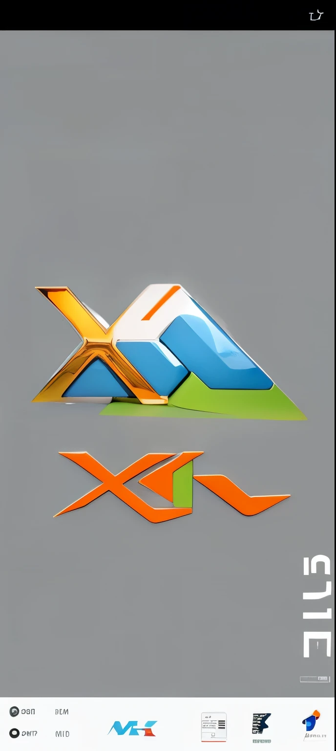 The English letters X and M form a car logo