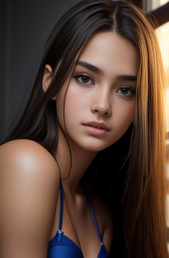 18 years old high school student, long hair, wearing bikini top and pleated miniskirt, upward-eyed, ((slim, )), photorealistic, photography, masterpiece, realistic, realism, photorealism, high definition and detailed realistic, detail, skin texture, ultra detail, realistic skin texture, armature, best quality, ultra high definition, (photorealistic: 1.4), high resolution, raw photography, vivid texture,
