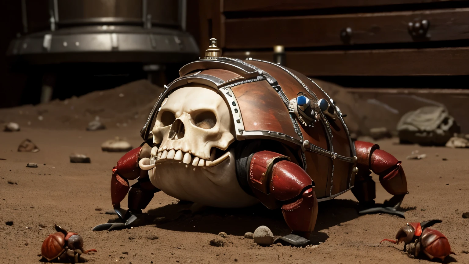 Hermit crab is secret agent of British imperium, he serves his undead masters on warship, pirate Victorian steampunk