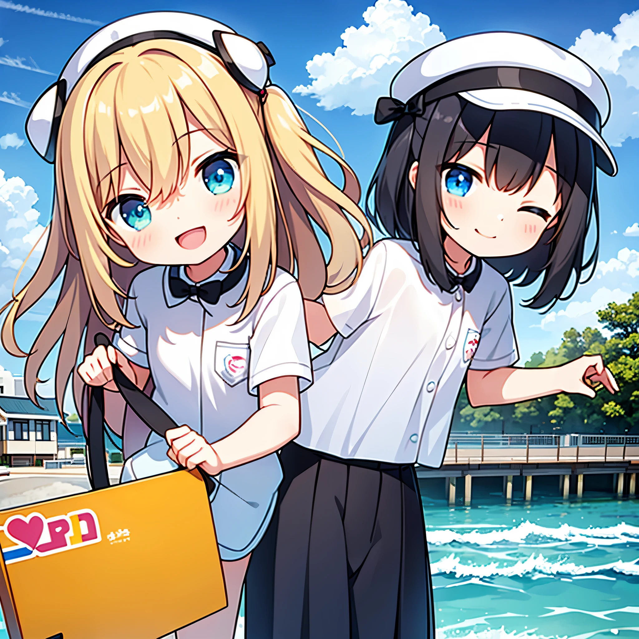 Morning park、girl on the pier、smile、synchrotron radiation