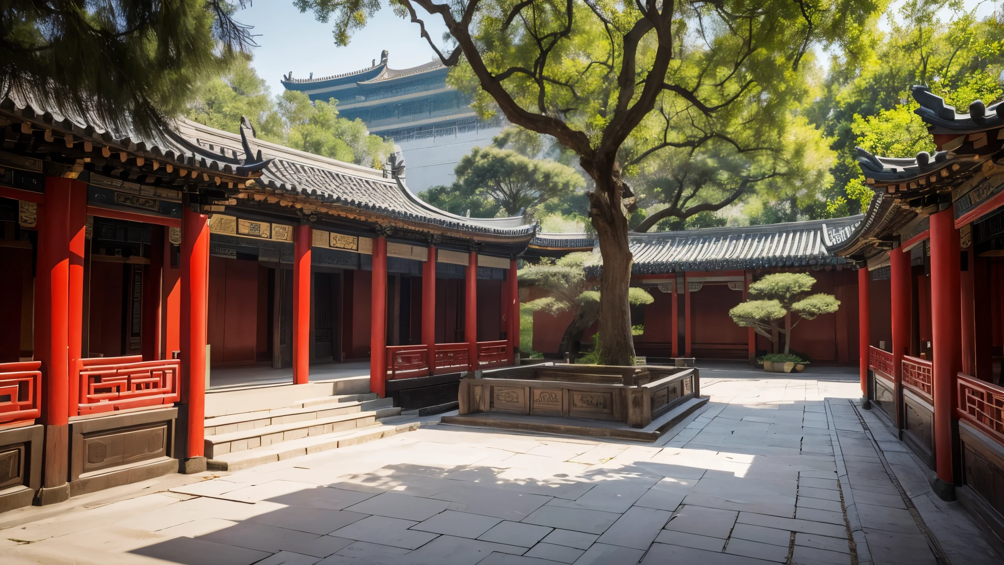 China，Chinese courtyard，royal palace，Scenes，Realistic，reality