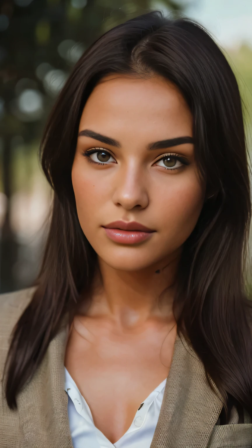 full-body shot,(from far, photograph of a 21 year old woman), (((skinny))), rich araffed woman wearing fashionable women's suit posing for a picture, violet myers, with white complexion, sophie mudd, seductive lady, young white woman, gorgeous latina face, photo of a white woman, photo of a beautiful woman, white young woman, olive skinned, she has olive brown skin,, (highly detailed face:1.4) (smile:0.7) (Gorgeous background, moody, private study:1.OV, by lee jeffries, nikon d850, film stock photograph ,4 kodak portra 400 ,camera f1.6 lens ,rich colors ,hyper realistic ,lifelike texture, dramatic lighting , cinestill 800,