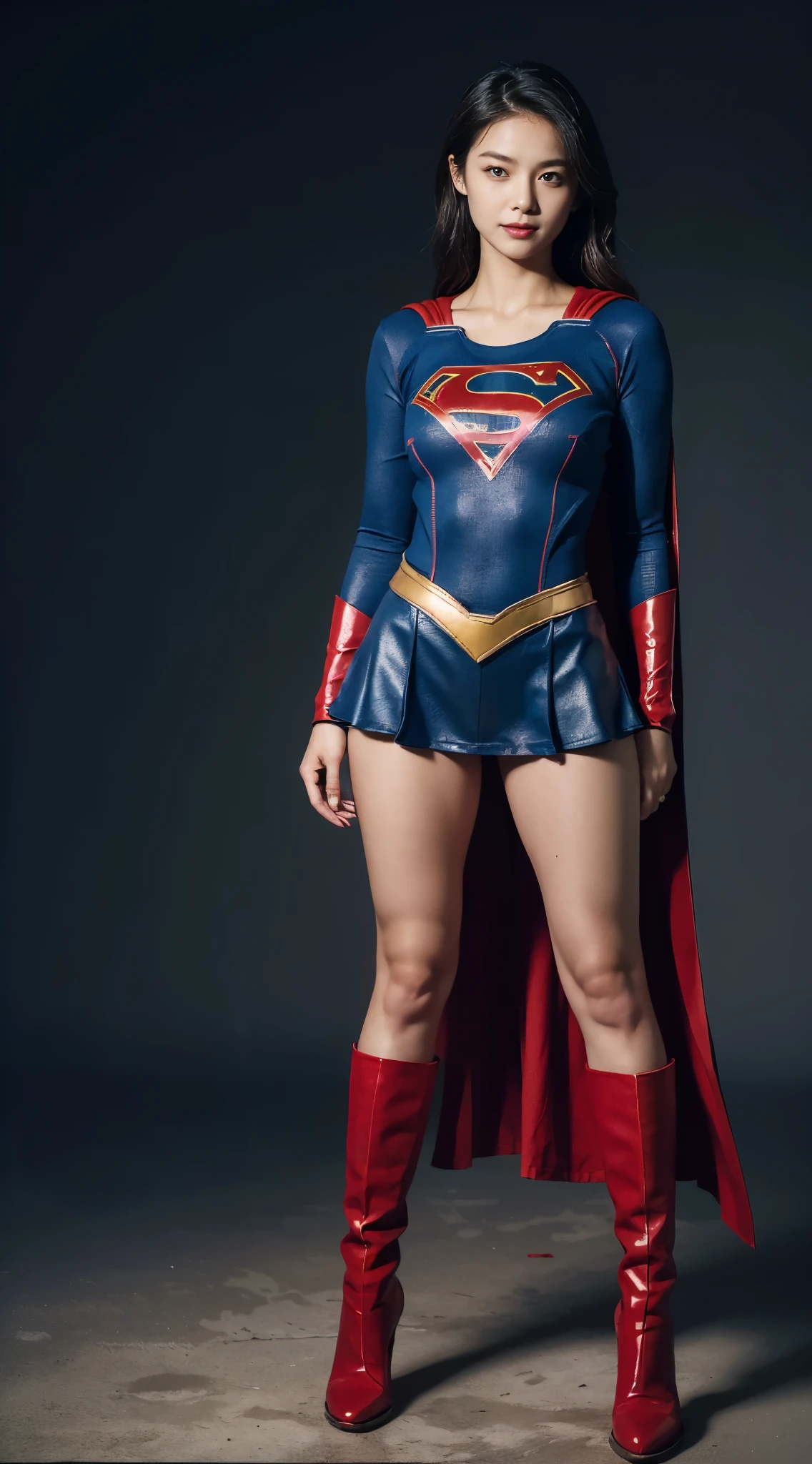 no background、short hair、supergirl costume、Snug costume、(((stretch your legs、tall、Legally express the beauty of your smile)))、((((Get the most out of your original images)))、(((supergirl costume、torn、Tattered、being destroyed)))、(((beautiful hair)))、(((I&#39;m in pain)))、(((Legs must be worn with black tights)))、(((must wear red boots、being destroyed)))、((Highest image quality、8K))、((highest quality、8K、masterpiece:1.3))、(((keep background )))、clear focus:1.2、beautiful woman with perfect figure:1.4、Full of scars、bloody、full of blood、slender abs:1.2、wet body:1.5、Highly detailed face and skin texture、8K