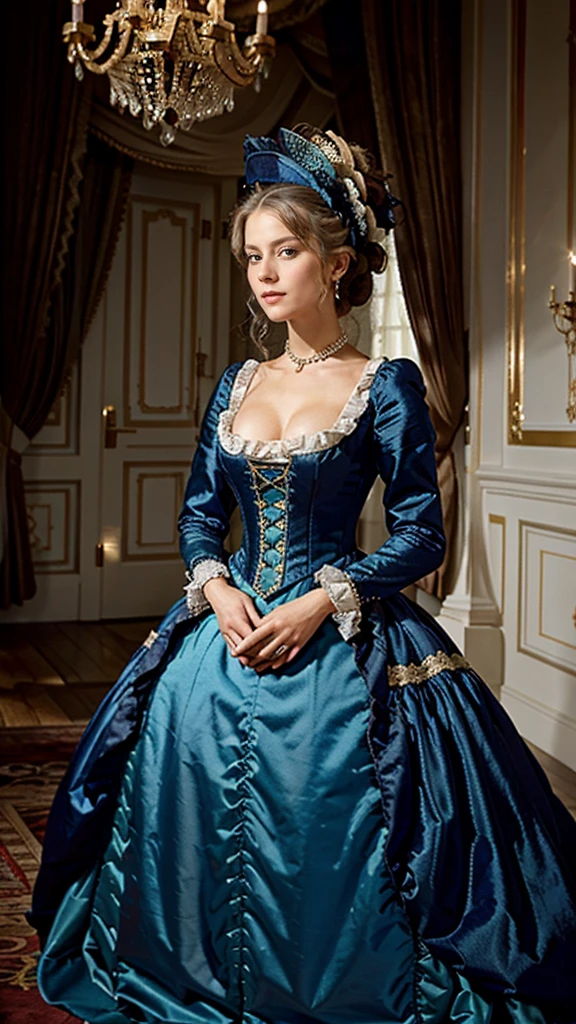 Gown Extravaganza: A vibrant image showcasing the intricate details of one of Marie Antoinette's lavish gowns, highlighting the opulence and craftsmanship.