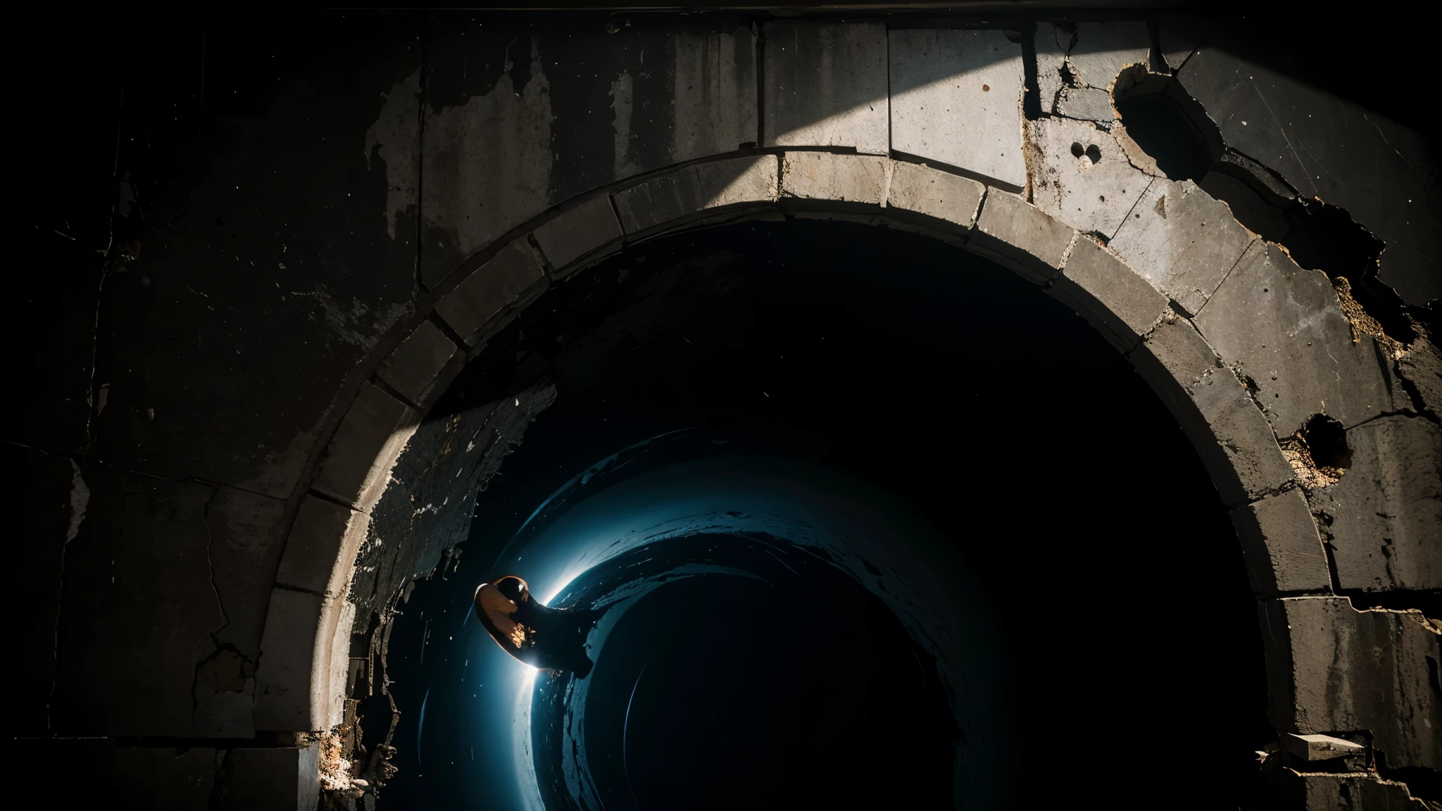 a black hole in a wall sucking in everything around