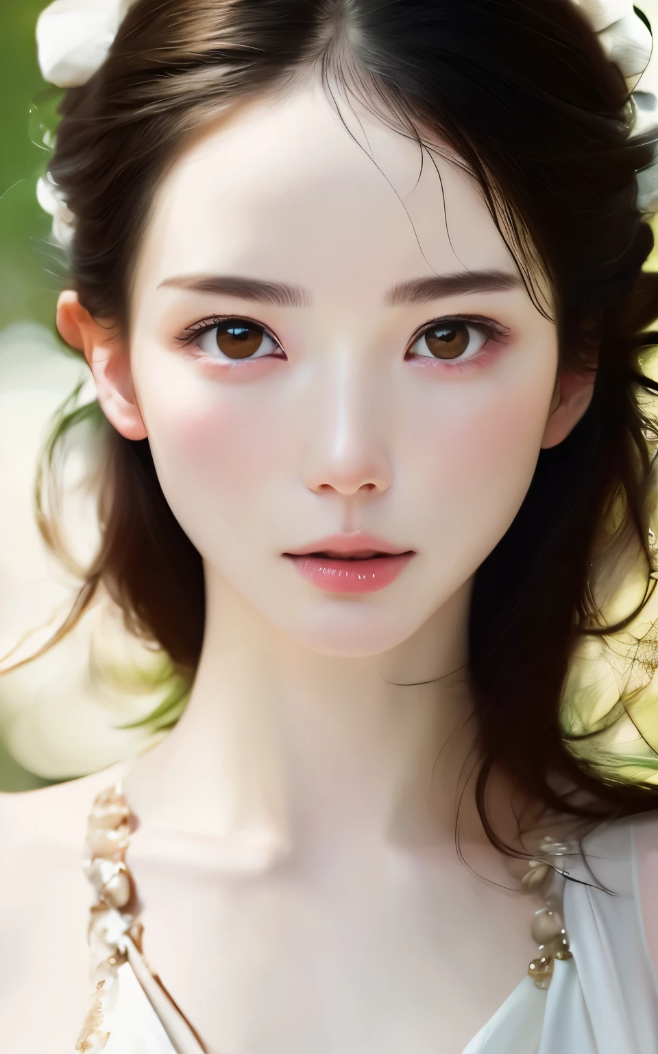 look at the camera, many details, detailed drawing,milky white skin, Soft and soft skin, realism, medium between 描画 and realism, high quality, HD, 4K, blender render, octane rendering, Realistic, anatomy, digital art , beautiful face, perfect face, beautiful skin, symmetrical face, proportional body, blurred background、最high quality、ultra high resolution、Highest image quality、master piece、Portrait