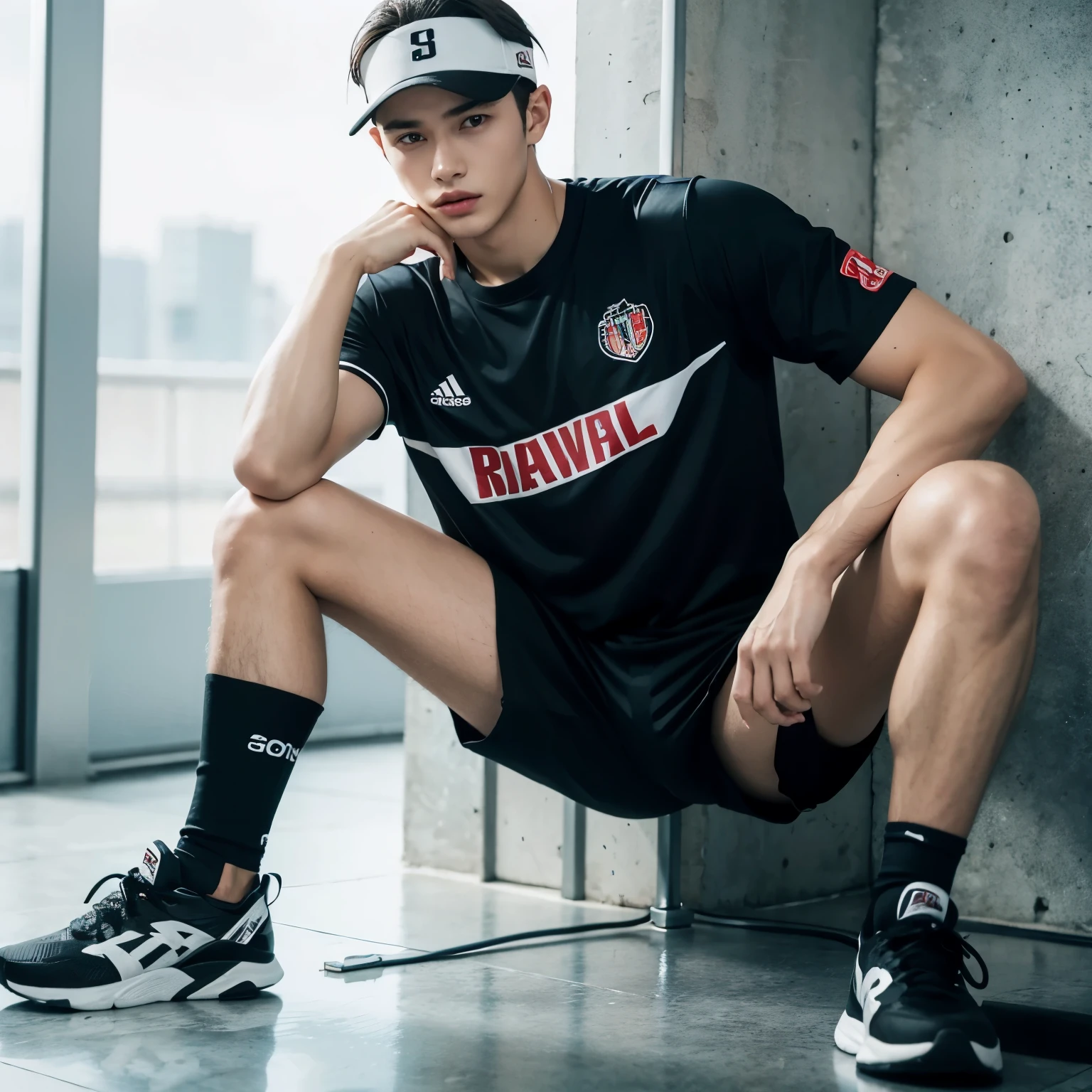 male,20 years old,White sportswear,no hat