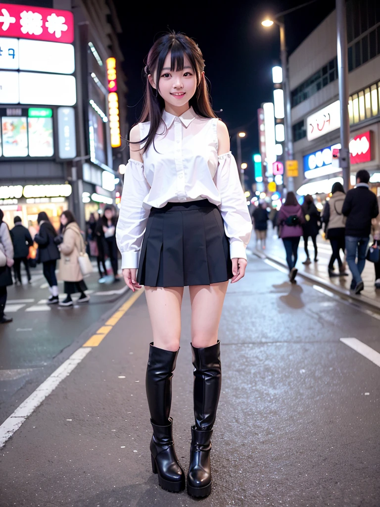 (Highest quality、Highest quality、Highest Resolution、masterpiece、detailed、live-action)、
(((Mini dress)))、
(((Lift up your skirt with both hands)))、
(((Grab the hem of your skirt with both hands)))、
(((Showing panties)))、
(((Panties are visible)))、
(Wearing pantyhose)、
1 Japanese woman、
Cute Japanese Woman、
Beautiful 20 year old Japanese woman、
Slender figure、
Super slim figure、
Small breasts、
Silver Hair、
The woman is facing the photographer、
Illuminated by spotlights、
being fanned by a strong wind、
smile、
whole body、
Standing posture、
Tokyo、
In the middle of the scramble crossing in Shibuya at night、