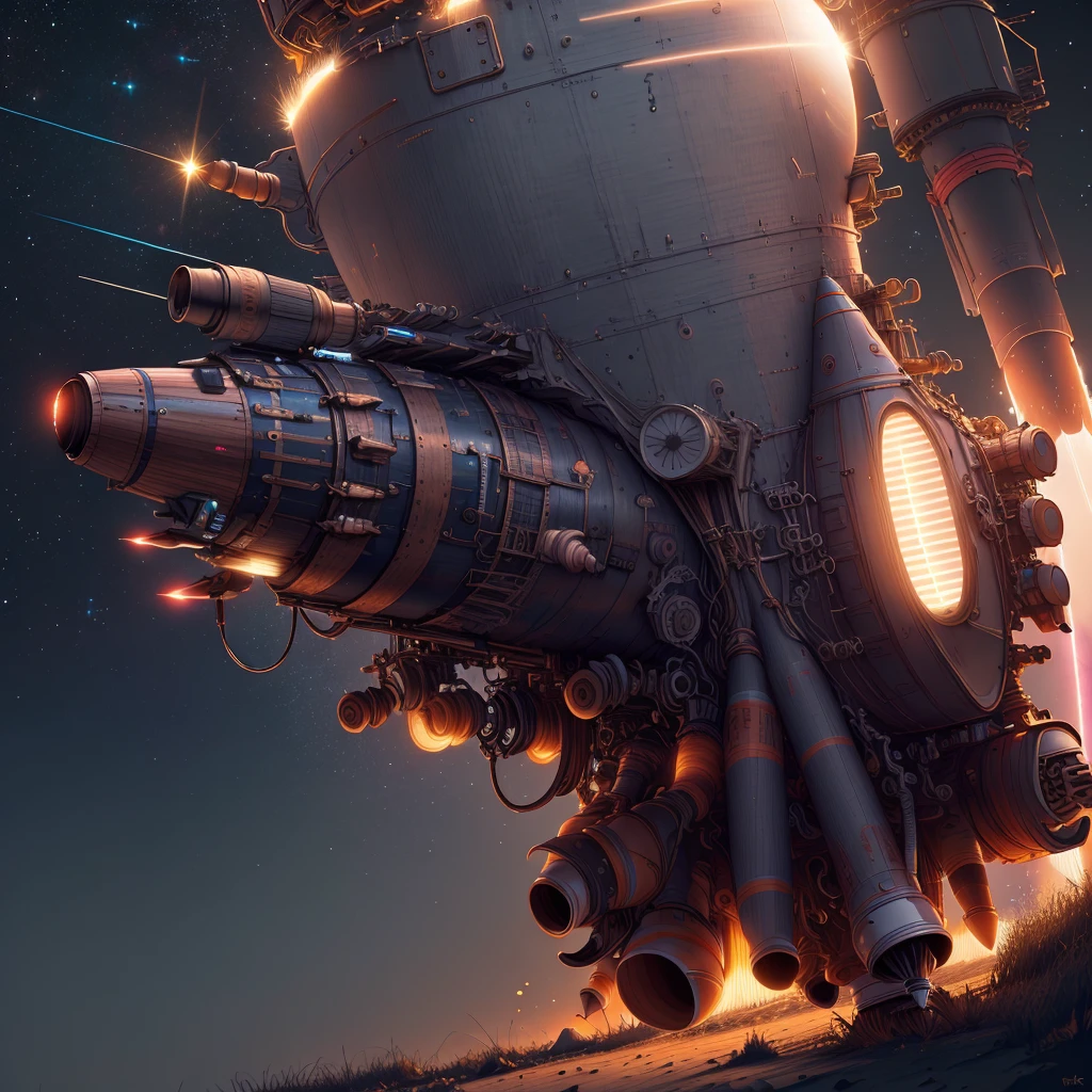 masterpiece, best quality, high quality, Very detailed CG 8k wallpaper unit，rocket launch，glow