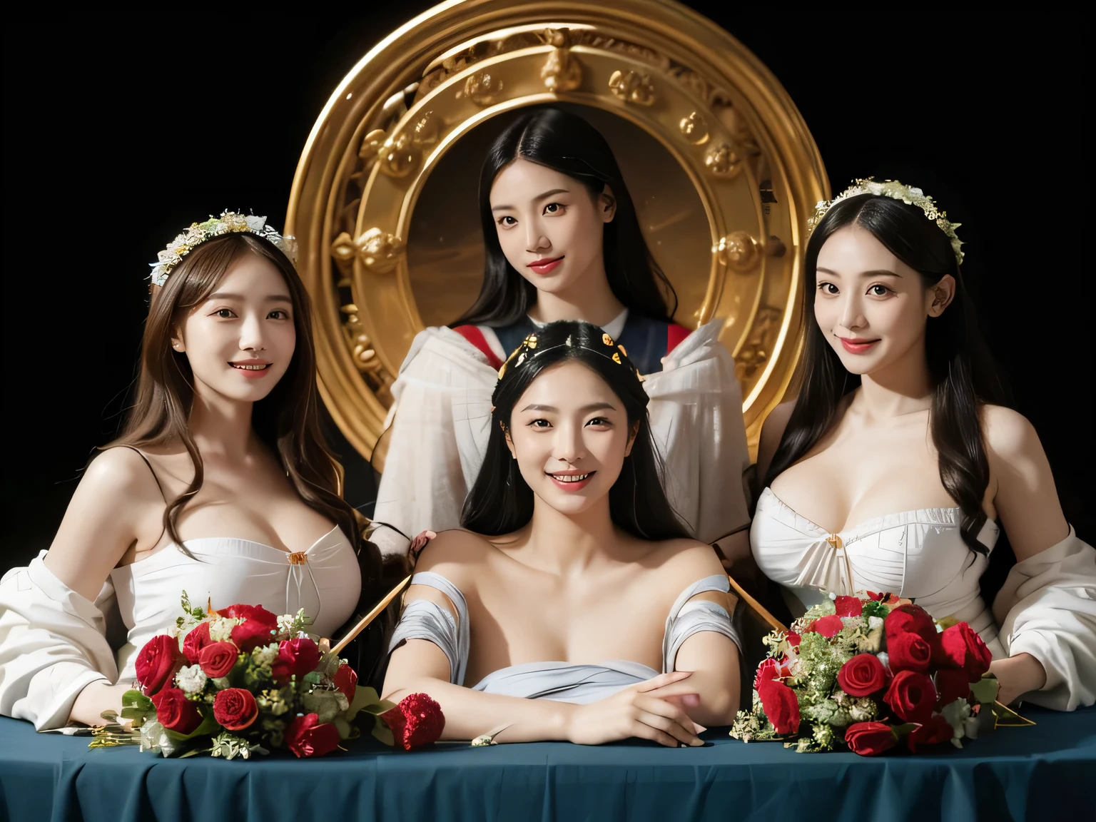 Geometry,astronault,quantum mechanics,Math,Astronomical machinery,astronault.Roses in a vase.fruits,Colossal tits,A smile.Ancient Greek costumes,Paintings by Sandro Botticelli。Costume with stretched shoulders,huge smile,Chiaroscuro of Caravaggio,Cute smile, Expression of ecstasy,A sexy