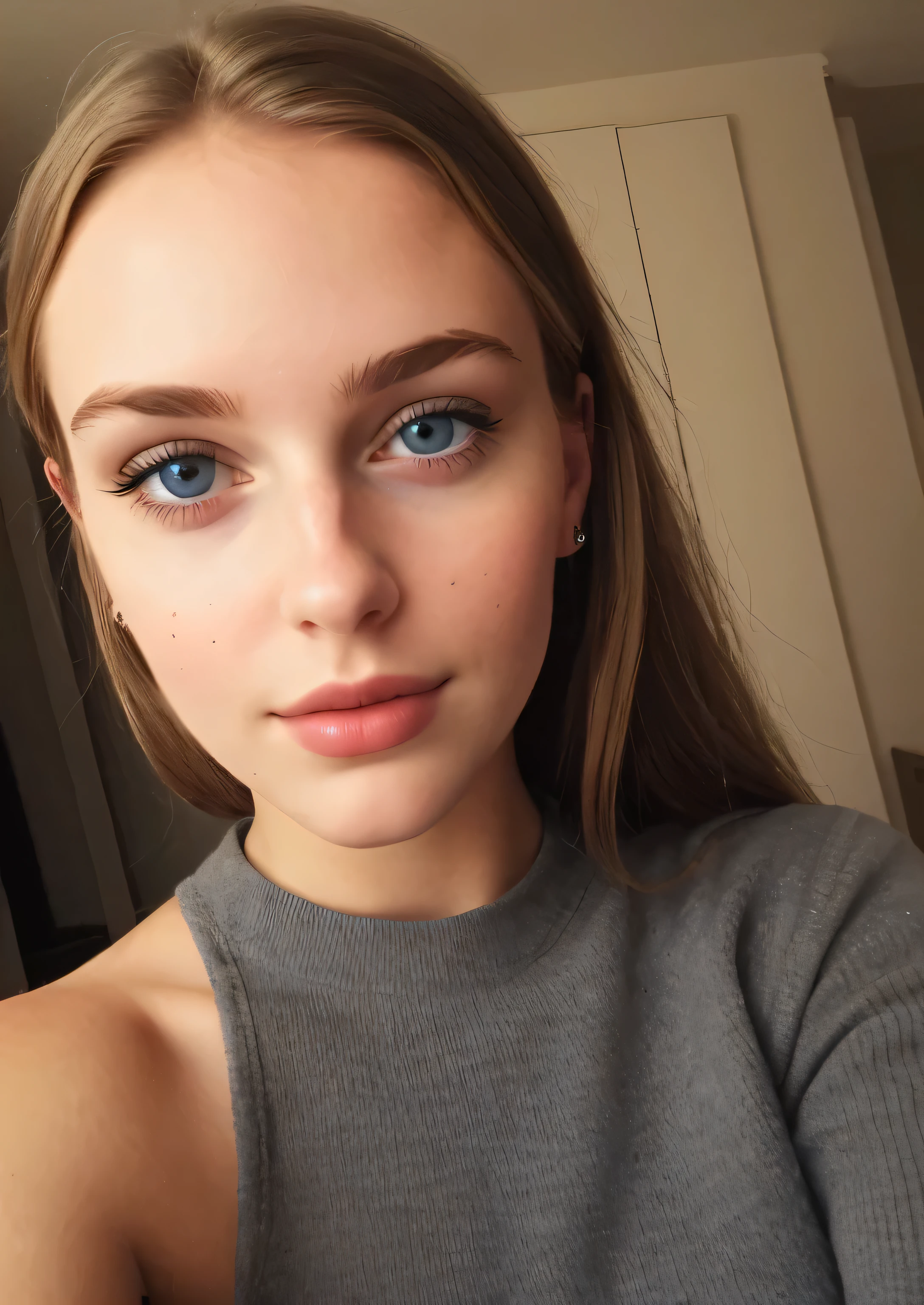 a selfie of a pretty young woman, taken with iphone camera