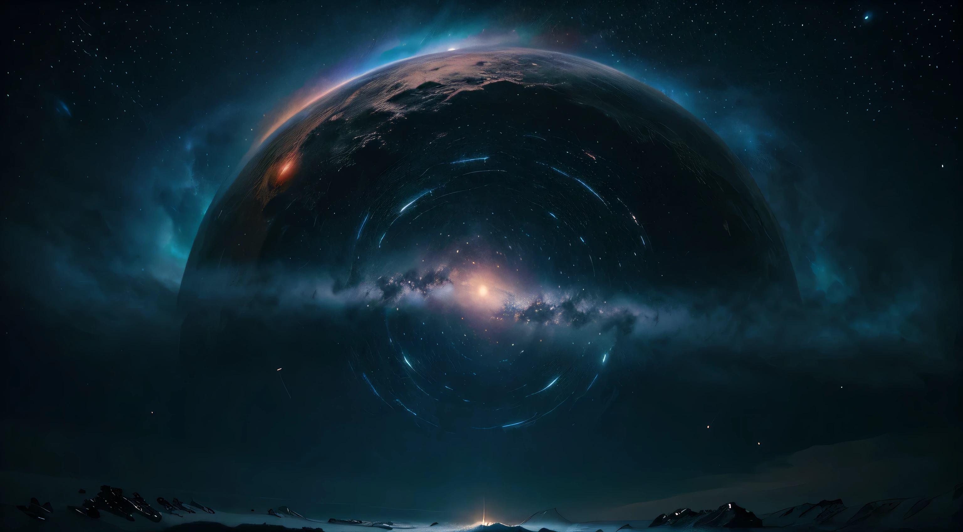 "Create a captivating cosmic backdrop with swirling nebulae and celestial bodies. Make it visually stunning and ethereal to set the tone for the birth of the gods."