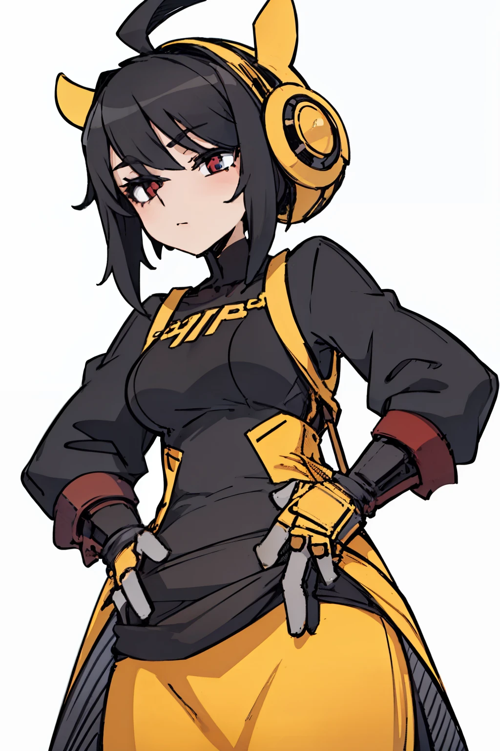 ((a woman,front,whole body)),black hair,White background，rcasual