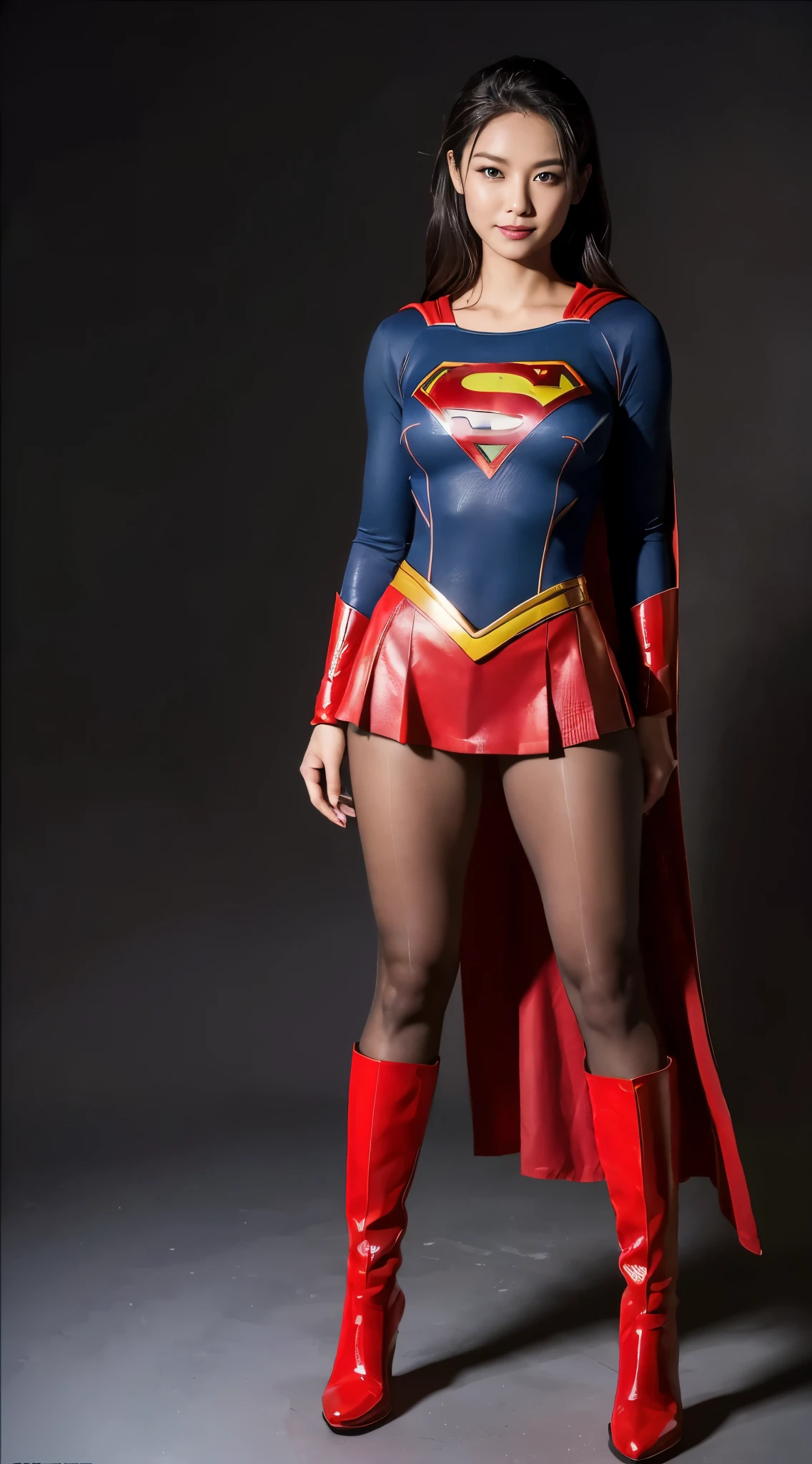 no background、short hair、supergirl costume、Snug costume、(((stretch your legs、tall、Legally express the beauty of your smile)))、((((Get the most out of your original images)))、(((supergirl costume、torn、Tattered、being destroyed)))、(((beautiful hair)))、(((I'm in pain)))、(((Legs must be worn with black tights)))、(((must wear red boots、being destroyed)))、((Highest image quality、8K))、((highest quality、8K、masterpiece:1.3))、(((keep background )))、clear focus:1.2、beautiful woman with perfect figure:1.4、Full of scars、bloody、full of blood、slender abs:1.2、wet body:1.5、Highly detailed face and skin texture、8K