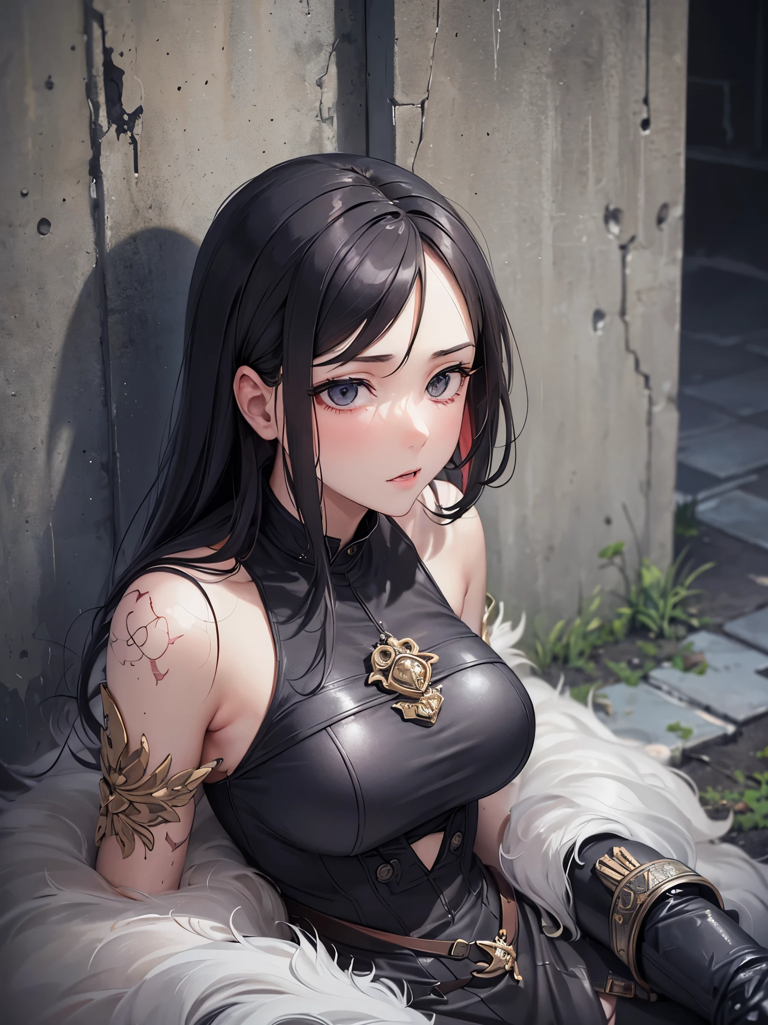(highest quality)),(ultra high resolution),(Super detailed),(detailed description),((best CG)),(best work of art),super precision art,great drawing art,(Art with precise details:1.5), (1 woman:1.5),beautiful and well-shaped face:1.5,expression of agony:1.5,A detailed and detailed hero suit:1.4,Fighting hard:1.5, Graveyard with a gloomy atmosphere:1.6,Muddy ground:1.4,surrounded by the dead:1.3,the sun blocked by clouds:1.4,