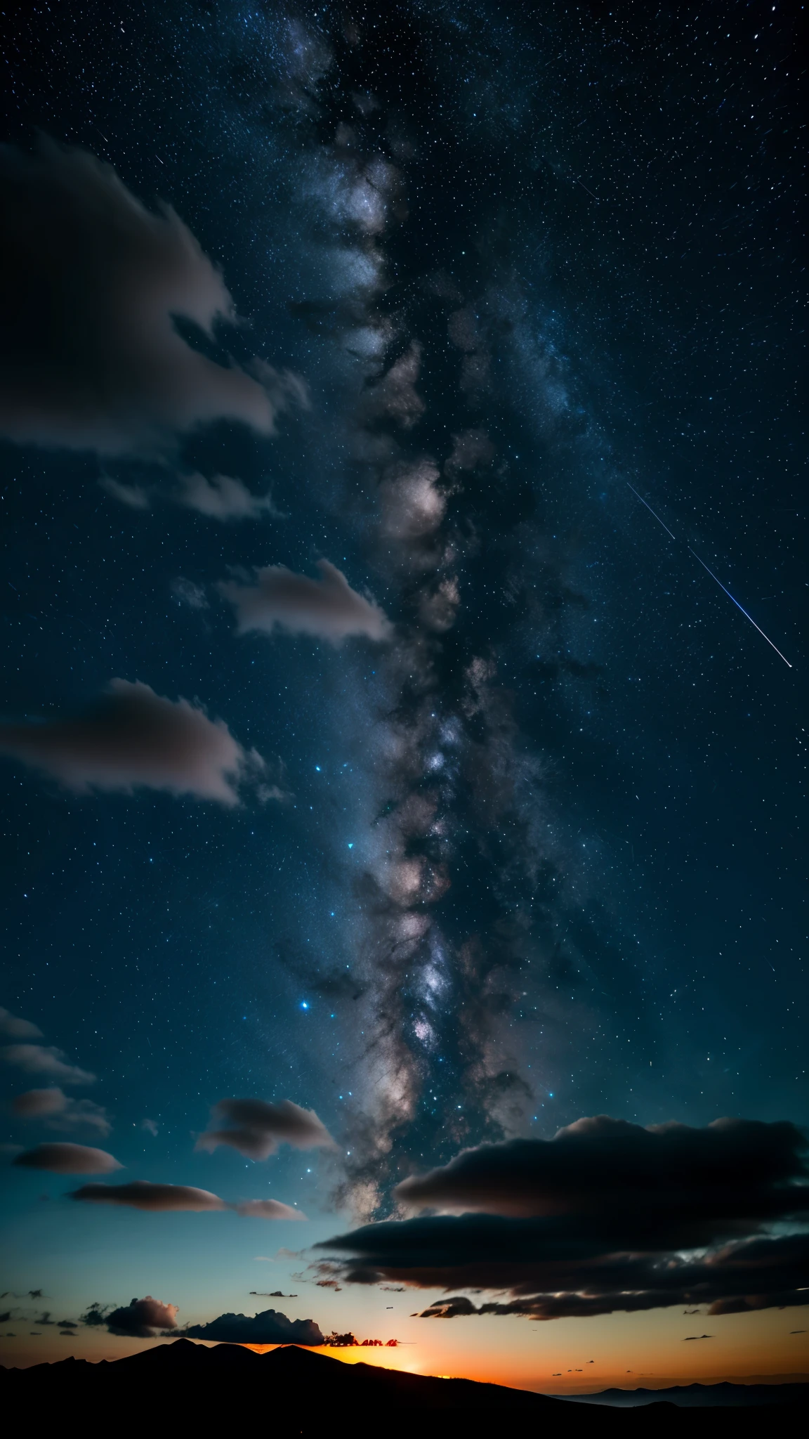 octane，Skysky，As estrelas（Skysky），scenecy，starrysky，the night，nigh sky，独奏，exteriors，​​clouds，galactic，siluette
