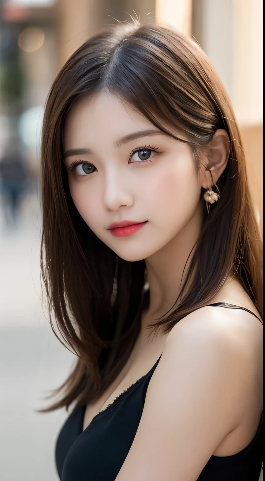 table top, highest quality, shape, Super detailed, finely, High resolution, 8k wallpaper, 完璧なダイナミックな構shape, beautiful and detailed eyes, winter dress,medium hair, small breasts, natural color lip, random sexy pose,smile,、20 year old girl、midnight、beautiful and detailed face、perfect and beautiful face,Big eyes、RAW photo、spread both arms and legs wide、Express your best mood with your whole body、beautiful and detailed eyes、small face、beautiful duplex、slim face and style,blur the background