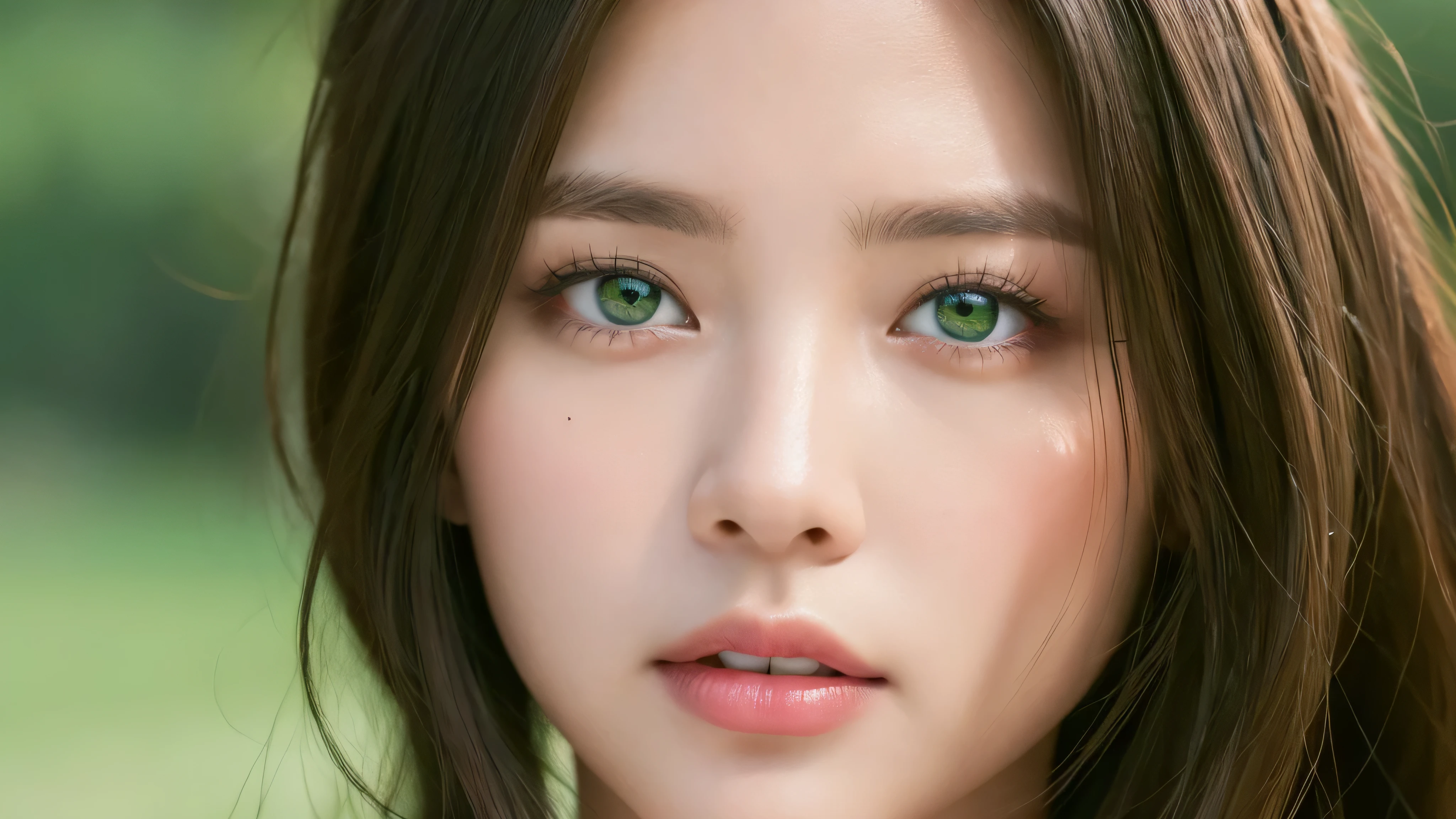 Best quality, 8K, masterpiece, realistic, A beautiful girl , 1girl, beautiful face, deatield face, green eyes, detailed eyes, clearn bright face, close up shot