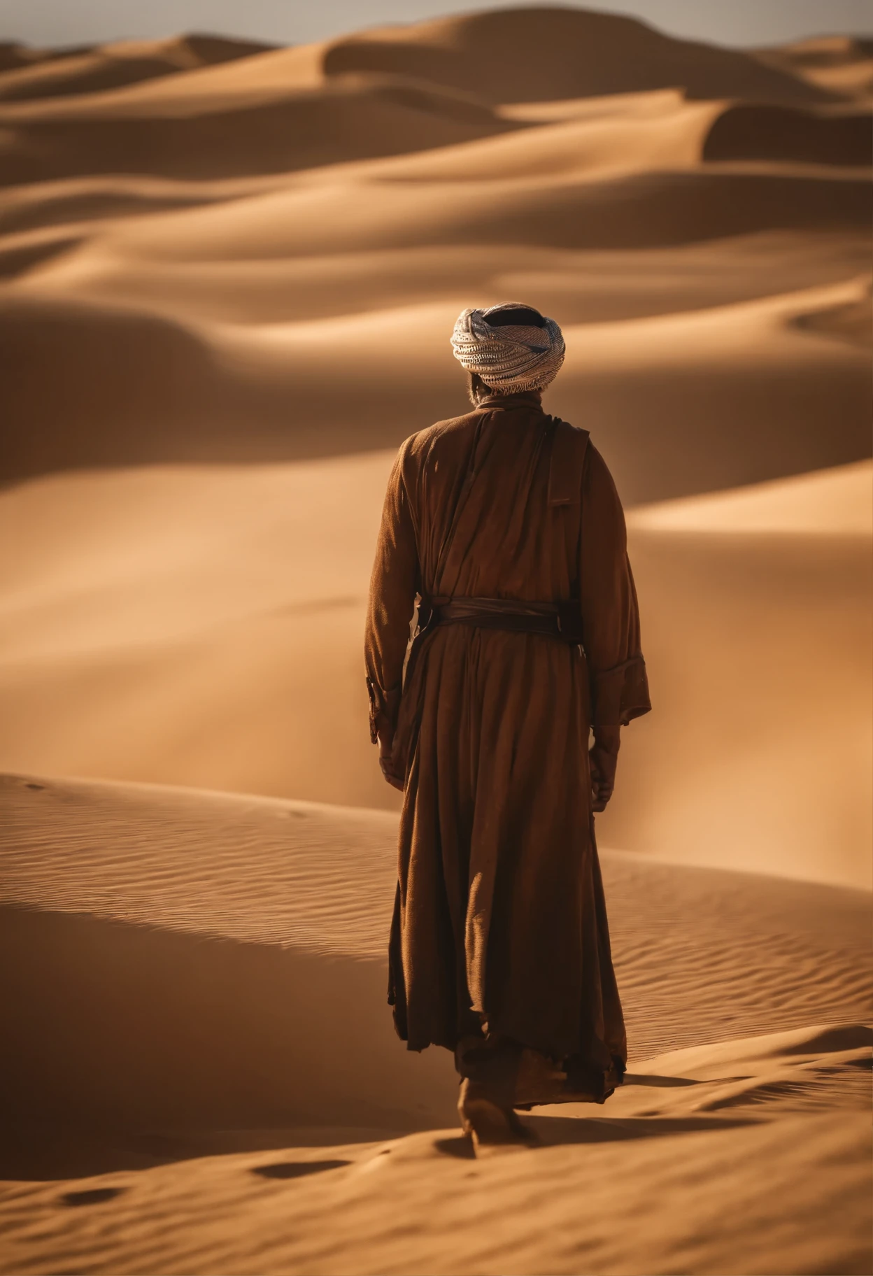 Abraham in the desert, The people of Israel in the desert. cinema lighting, profondeur de champ, Bokeh, Realism, photorealistic, hyperRealism, Photographie professionnelle, UHD, DSLR, HDR