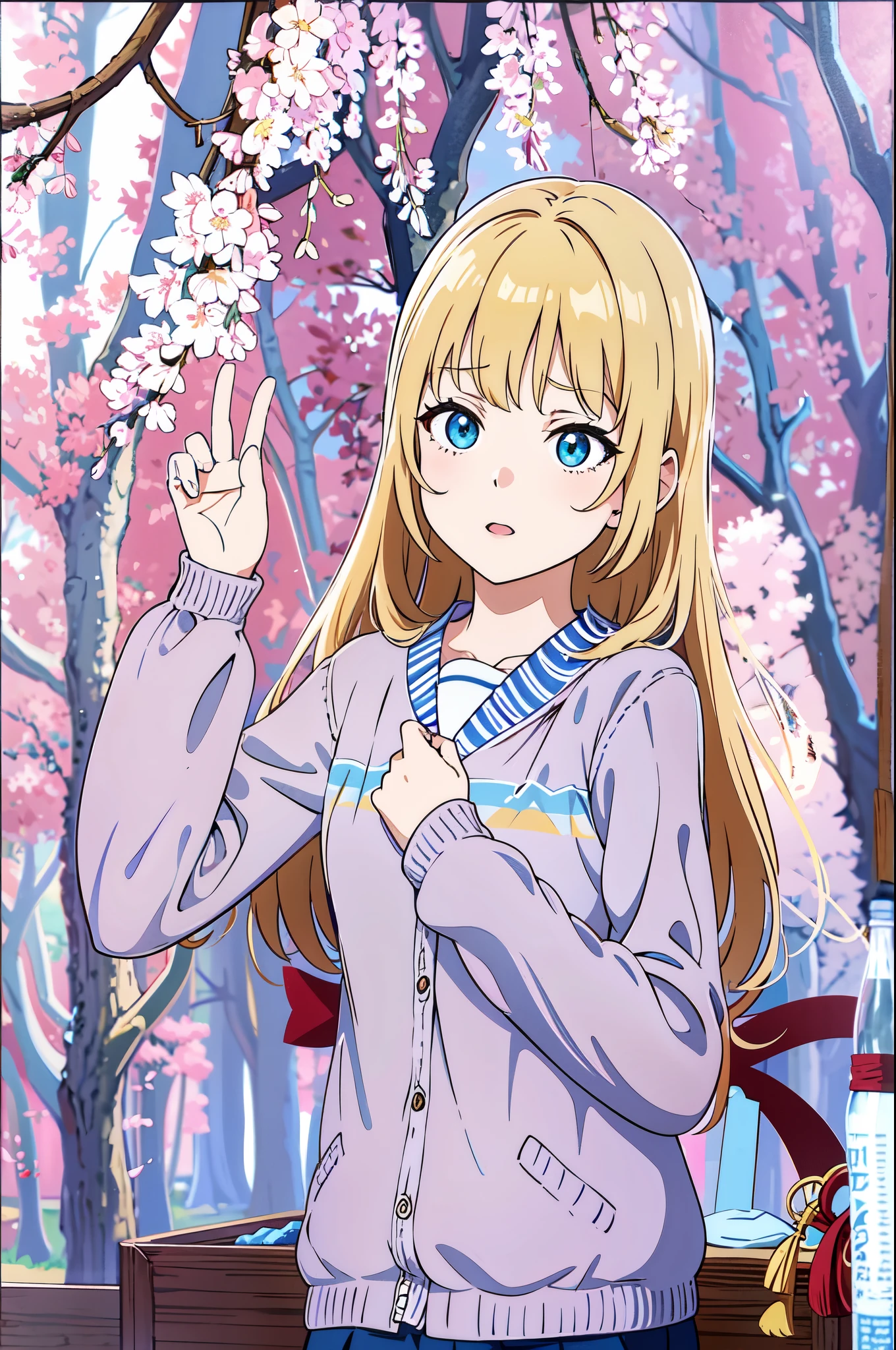 Девушка anime с длинными волосами перед цветущим деревом, anime, anime-изображение милой девушки, красивая anime девушка, милая anime девушка, сделано в студии anime-художника, Marine Kitagawa Fanart, stomach, inspired by Narasige Koide, Seasons!! : 🌸 ☀ 🍂 ❄, молодая anime-девушка