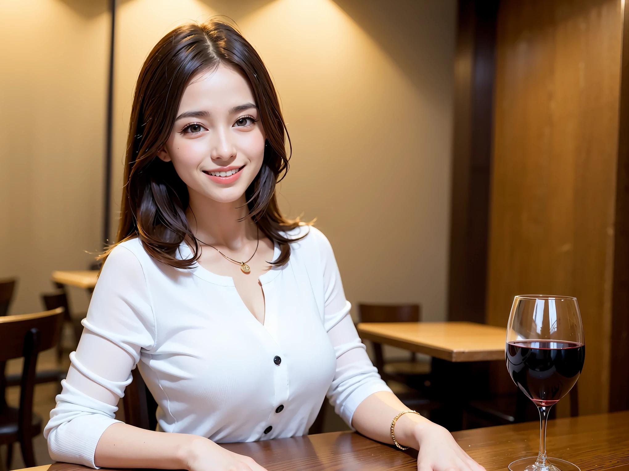 (including 64k, nffsw, highest quality, table top: 1.2), (realistic, photorealistic: 1.37), Colombia、Brazilian、Japanese、Dutch、German、Portuguese、Belgian、Italian、french, (slimフェイス), (slimボティ), (brown hair), (shortcut), cheeks blush a little, (35 years old), 38 years old, alone, 窓の外には美しく緻密なnight景が広がります., restaurant, wine glassが座っている, nightに, in a prominent place (from the Upper body) nova frog style, actress, model, Upper body, White wine, slim, wine glass, Super Clean night View, wine glass Put in the Middle, Happy smile, (smile: 1.15), beautiful and detailed eyes, Upper body, bust japan up, night, short, short, actress, model, Upper body, White wine, slim, wine glass, Super Clean night View, wine glass Put in the Middle, Happy smile,