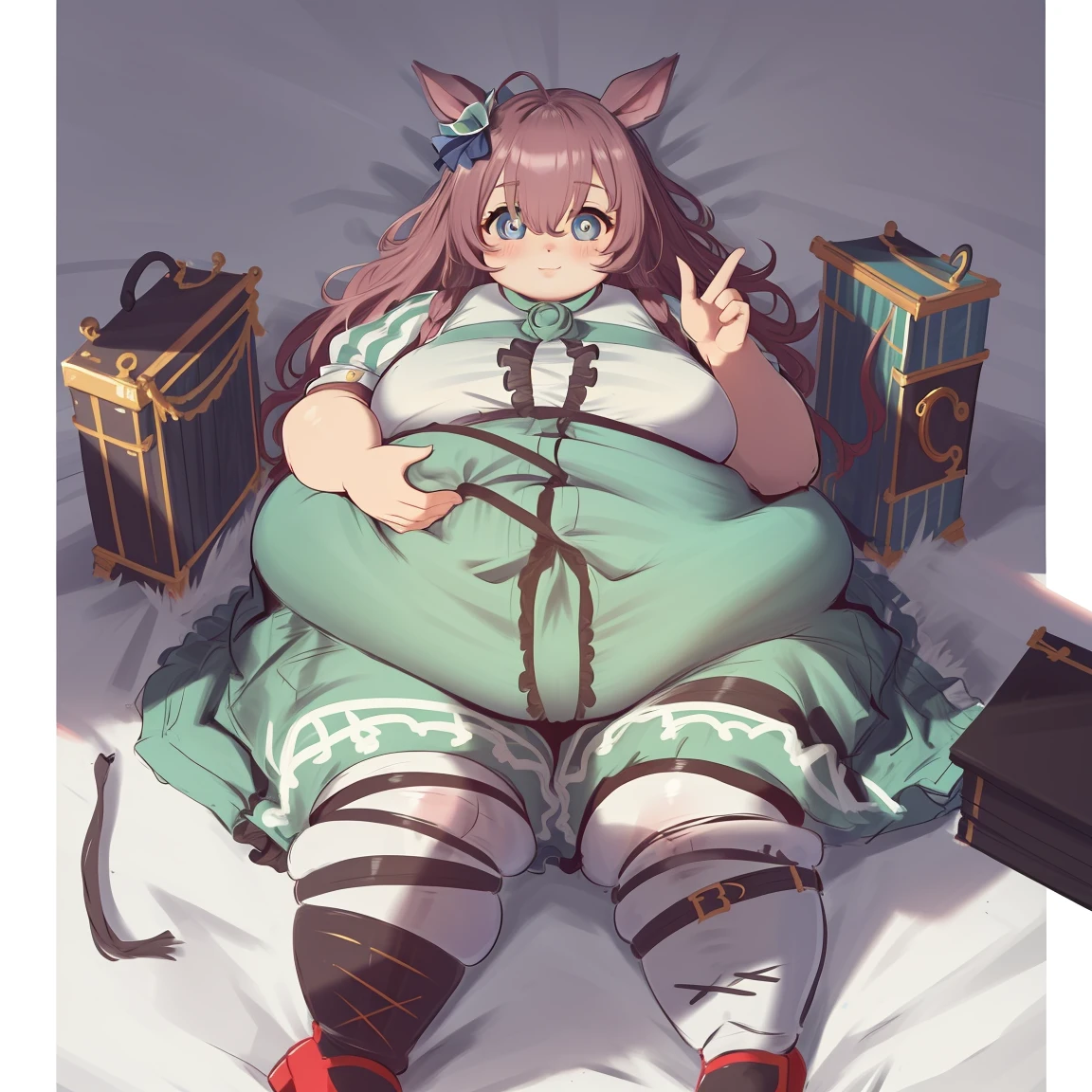(masterpiece), HD Quality, (perfect eyes), (best quality), (highly detailed), big cheeks, obese body, cute